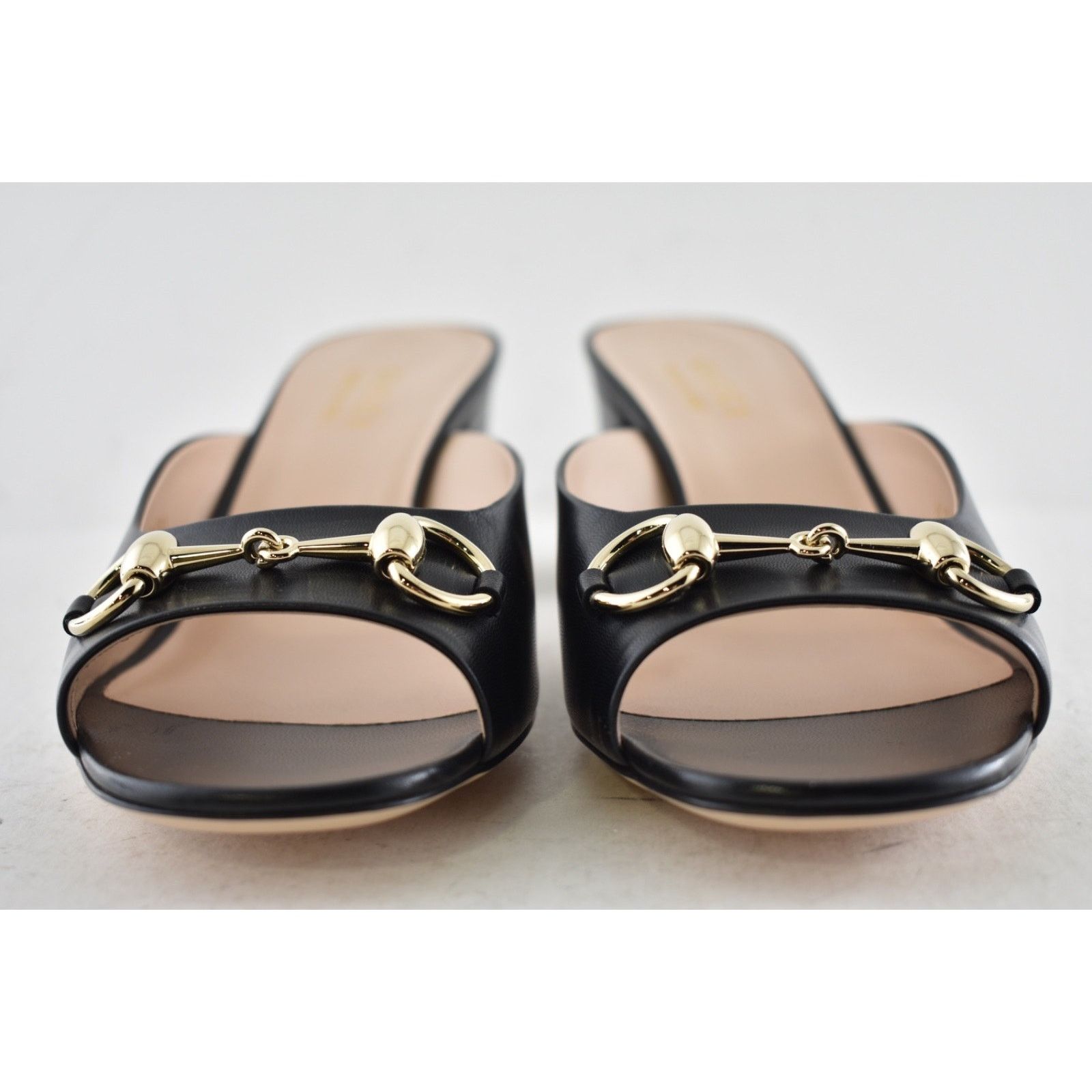 Gucci Gucci Lady Horsebit Black Leather Gold Block Heel Mule 37.5 Size US 7.5 / IT 37.5 - 11 Thumbnail