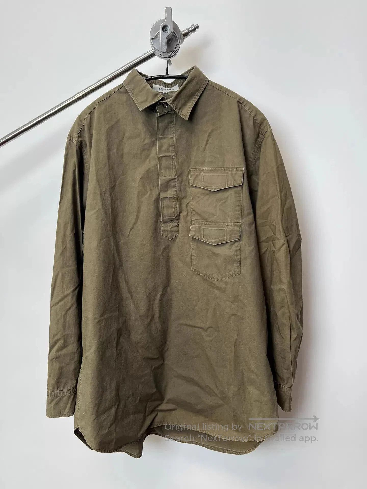 Yohji Yamamoto Green Long Sleeve Button-Up Shirt. Size US M / EU 48-50 / 2 - 2 Thumbnail