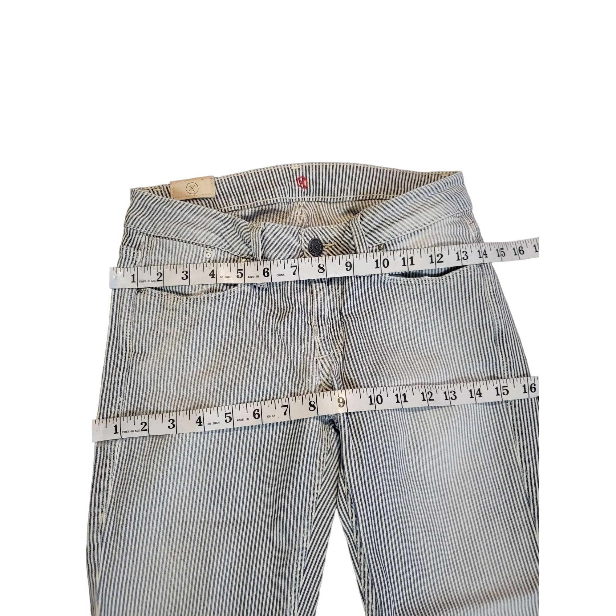 Sinclair Global Sinclair MFGRP Striped Jeans Women Sz 26 Straight Leg Slim E Size 26" / US 2 / IT 38 - 3 Thumbnail