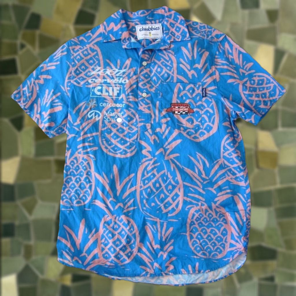 Chubbies Chubbies Shirt Collared Men Small Pineapple Hawaiian Cotton Stretch Pink Blue Modern Shirt Size US S / EU 44-46 / 1 - 1 Thumbnail
