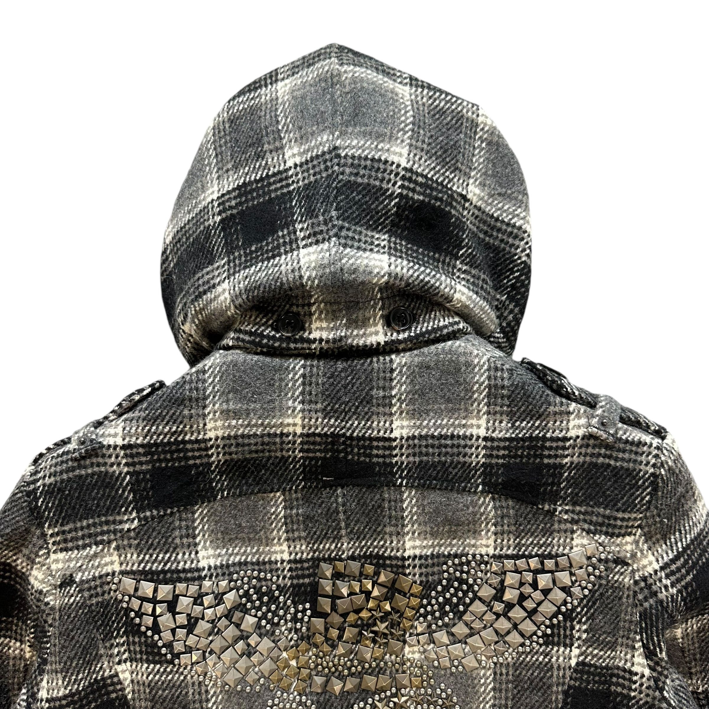 PPFM PPFM Studded Logo Fur Hoodie Tartan Crop Jacket #A54-1246 Size US S / EU 44-46 / 1 - 18 Thumbnail