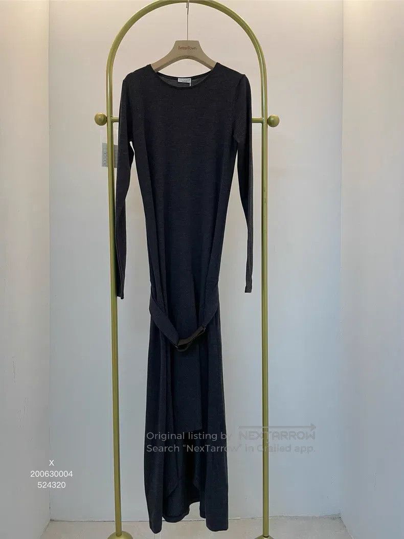 Brunello Cucinelli Brunello Cucinelli Dark Grey Wool Long Dress Size L / US 10 / IT 46 - 1 Thumbnail