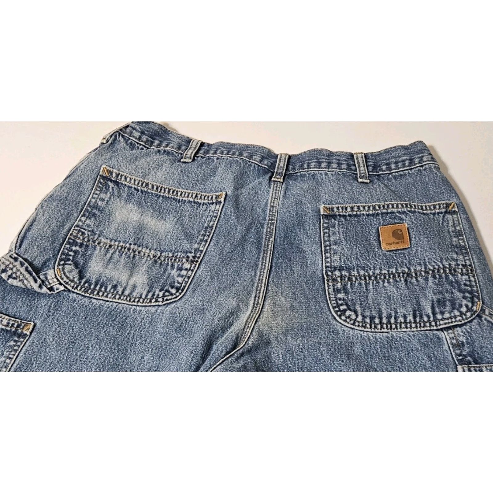 Carhartt Carhartt Jeans Mens 34x28 Blue Denim Loose Original Fit B13 DPS Carpenter Work Jeans Relaxed Straight Mens Blue Denim Regular 34x28 Size US 34 / EU 50 - 6 Thumbnail