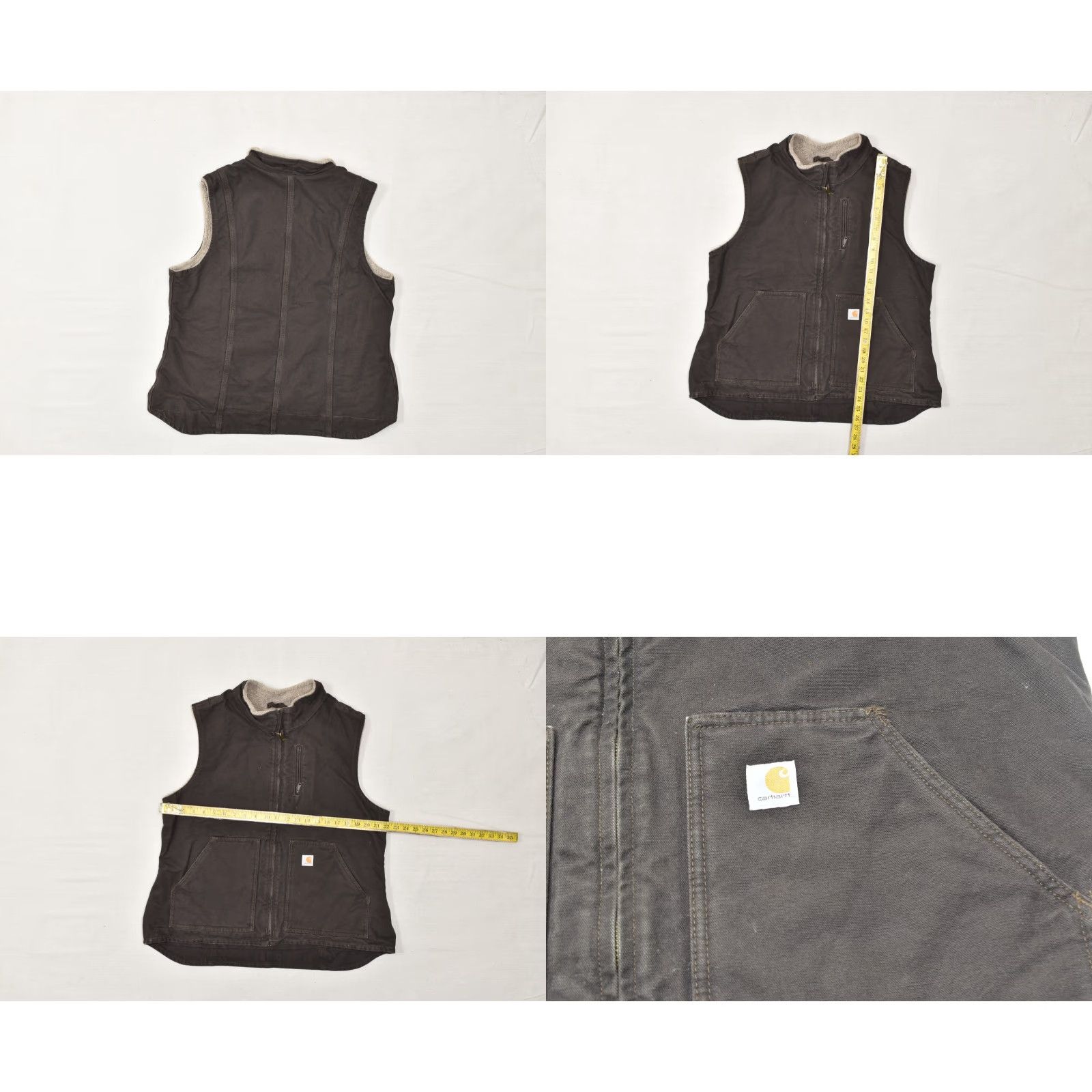 Carhartt VINTAGE Carhartt Sandstone Sherpa Lined Mock Neck Vest Dark Brown Women XL 16/18 Size XL / US 12-14 / IT 48-50 - 8 Thumbnail