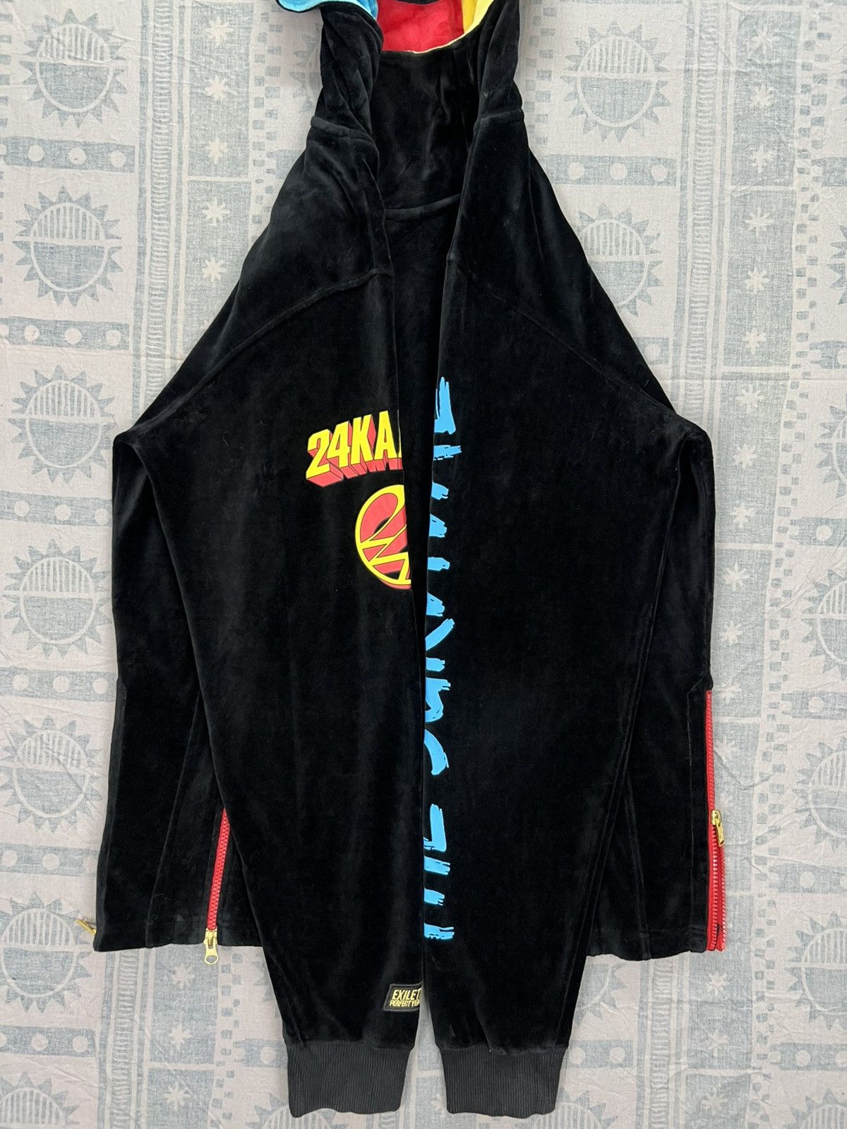 Japanese Brand 24Karats Velvet Asymmetrical Zip Ups Hoodie Size US L / EU 52-54 / 3 - 6 Thumbnail