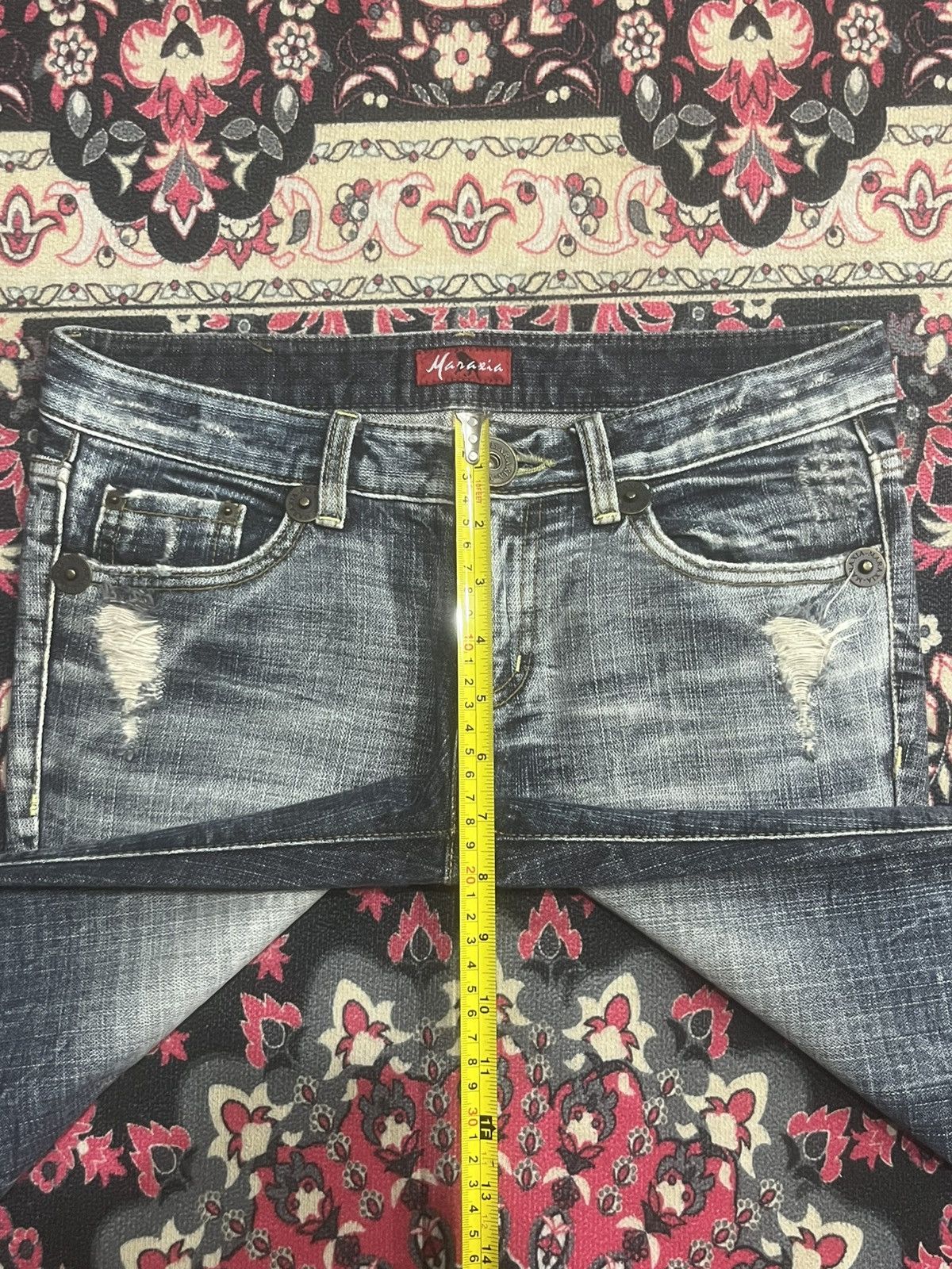 If Six Was Nine Vintage Y2K Japan Maraxia Heavily Destroyed Flare Jeans Size 26" / US 2 / IT 38 - 14 Thumbnail