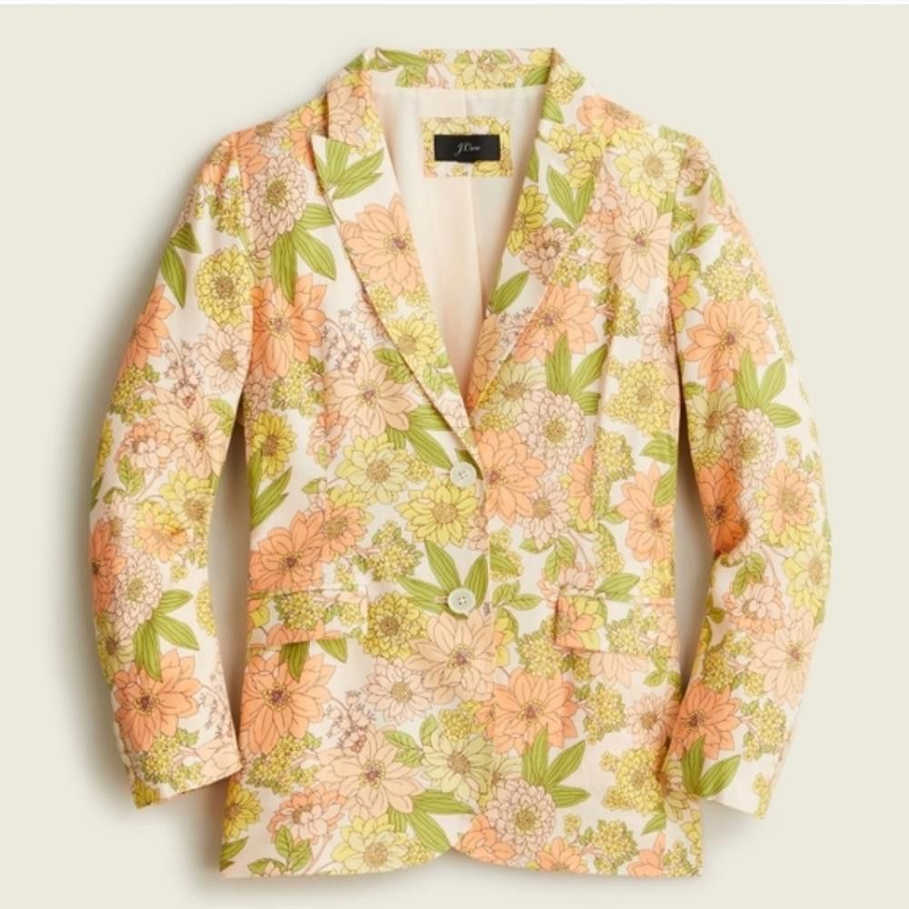 J.Crew J. Crew Cupro-Blend Parke Blazer & Pants Zinnia Floral NWT Size M / US 6-8 / IT 42-44 - 2 Thumbnail