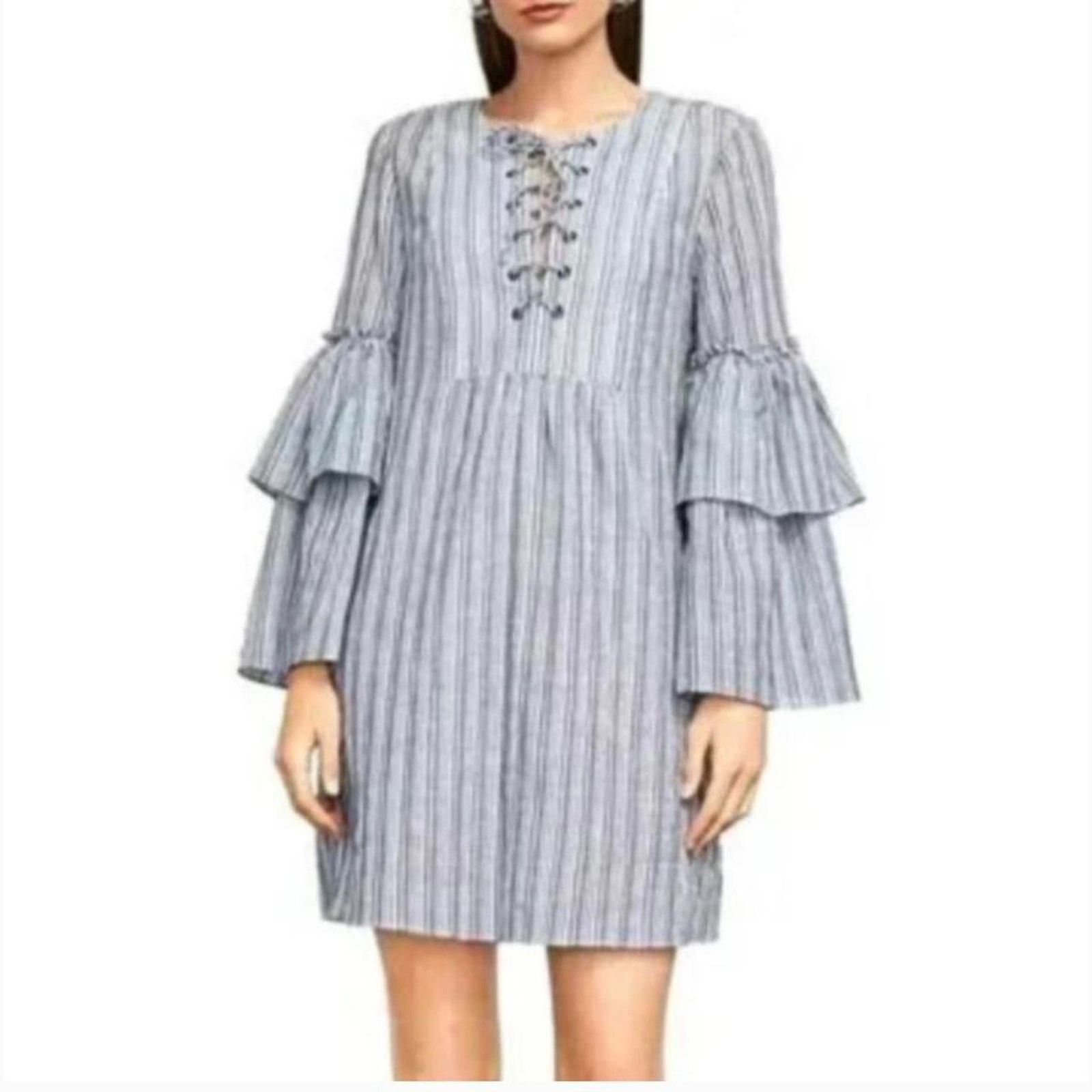 Bcbgmaxazria BCBG- Mini dress - blue and white stripes Size XS / US 0-2 / IT 36-38 - 2 Thumbnail