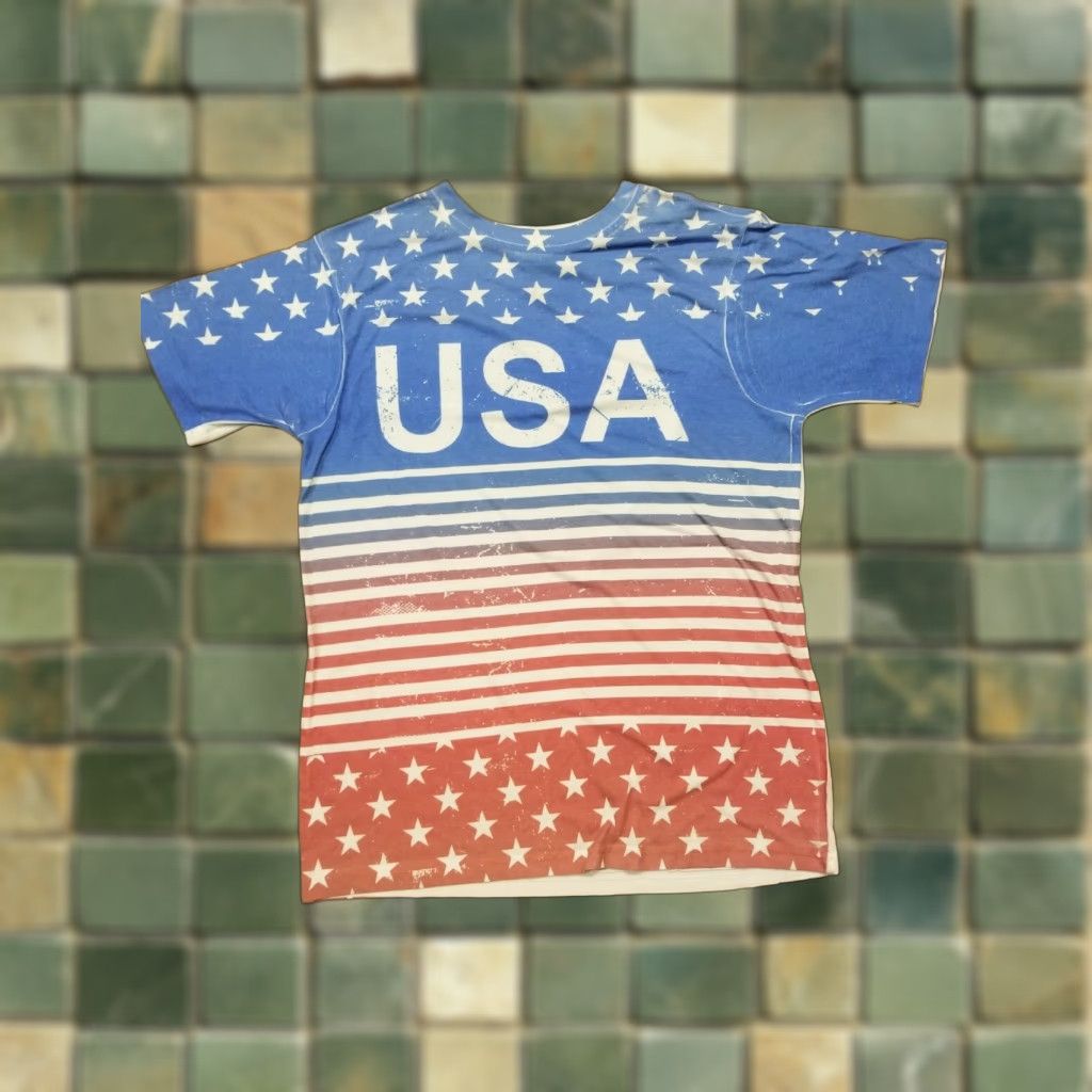 Vintage Urban Pipeline T-Shirt Men Short Sleeve Crew Neck USA Stars And Stripes Size Medium White Size US M / EU 48-50 / 2 - 1 Thumbnail