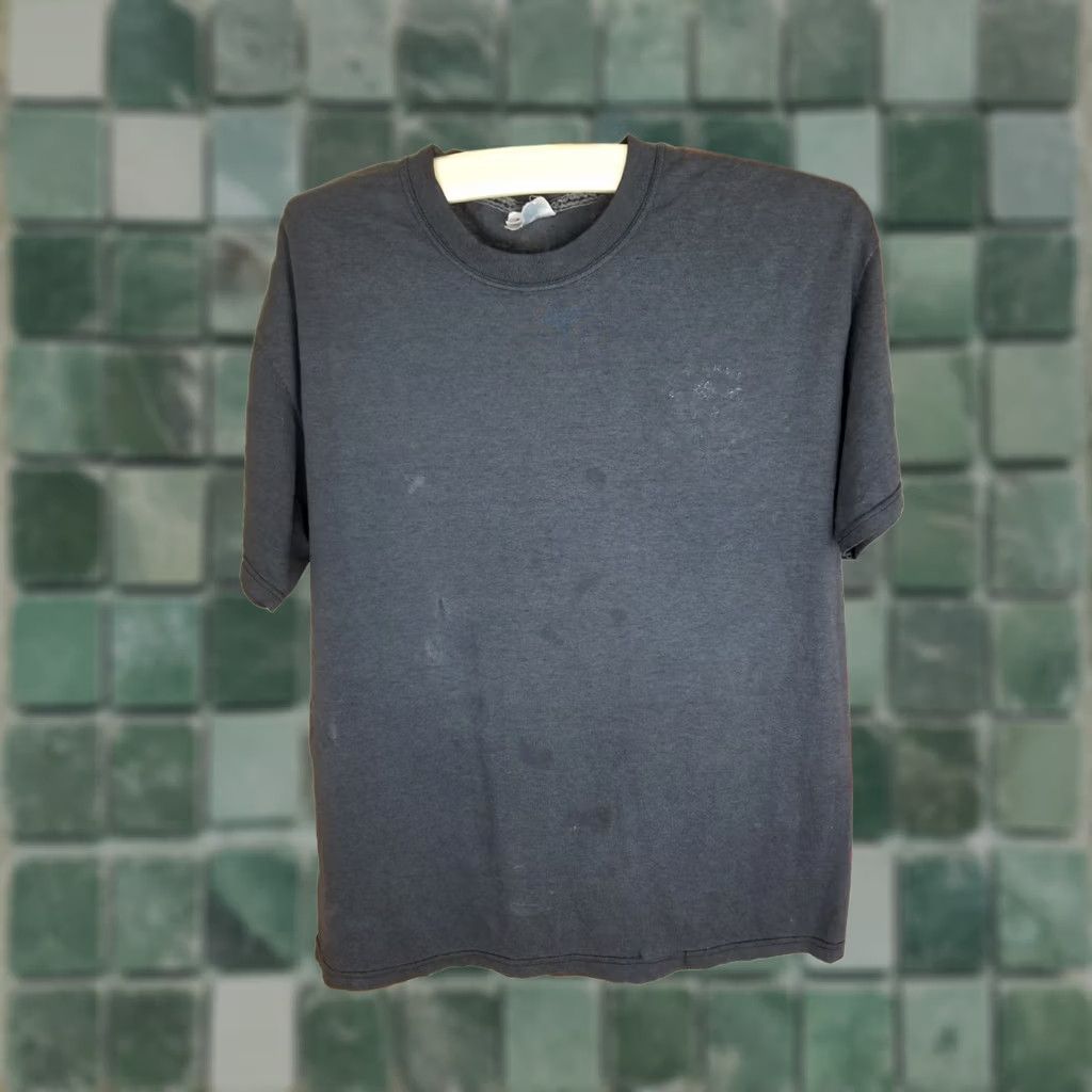 Hanes VINTAGE Hanes BLANK BLACK FADED DISTRESSED 50/50 T-SHIRT SZ LARGE Size US L / EU 52-54 / 3 - 1 Thumbnail
