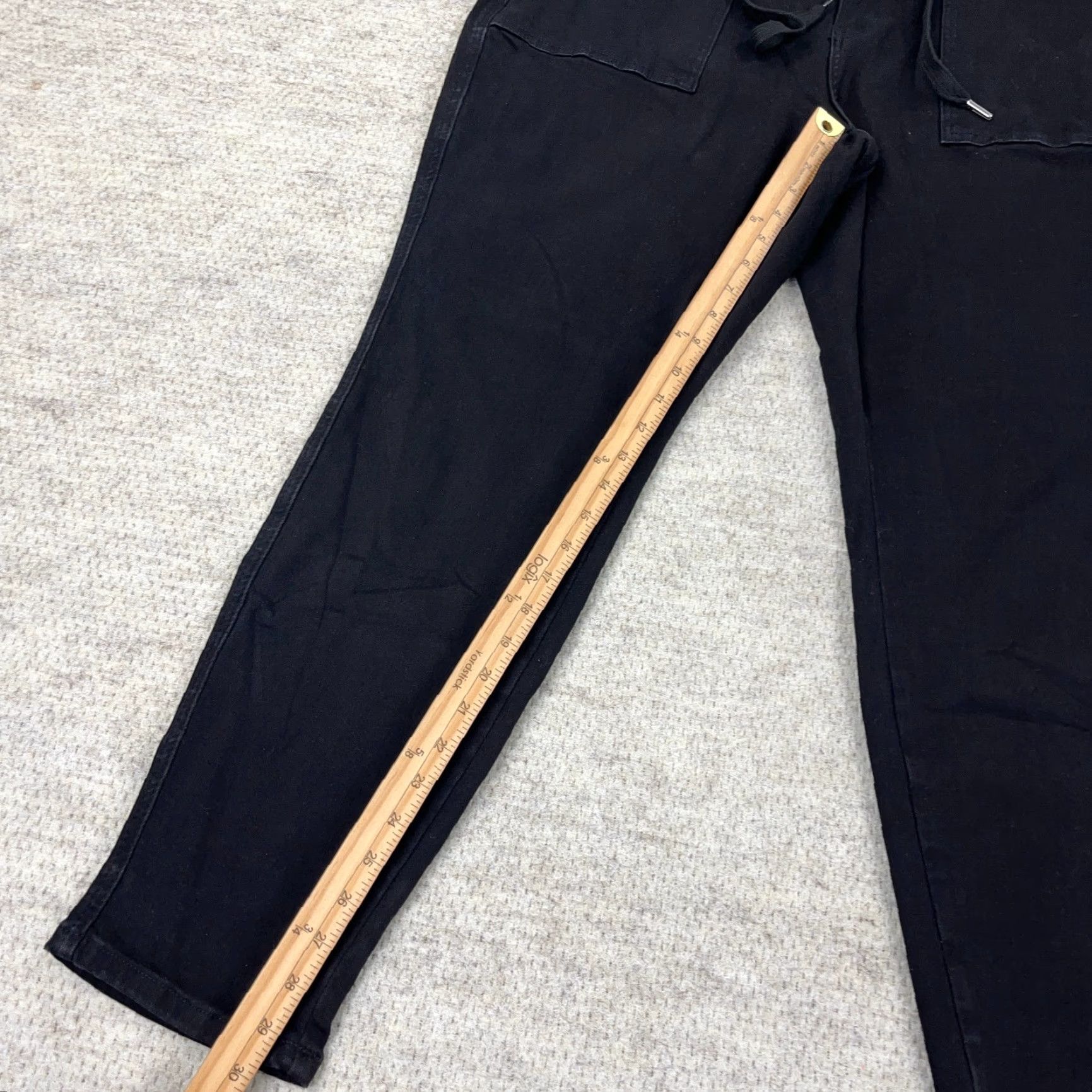 Denime Judy Blue Jeans Women 16W Black Denim Jogger Pants Drawstring Garment Dyed Pant Size 38" / US 16 / IT 52 - 7 Thumbnail
