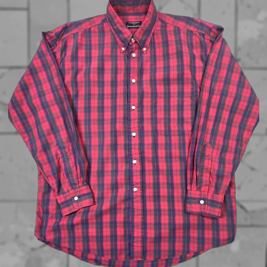 Vintage Gitman Bros Shirt Mens L Red Plaid Button-Up Long Sleeve Cotton USA Size US L / EU 52-54 / 3 - 1 Thumbnail