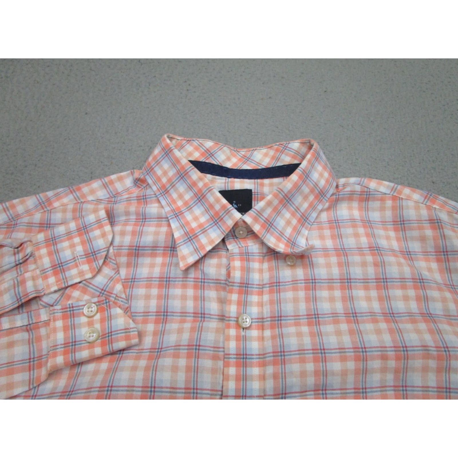 Tailorbyrd TAILORBYRD Button-Up Shirt Mens 2XL Orange Plaid Long Sleeve Casual Size US XXL / EU 58 / 5 - 3 Thumbnail