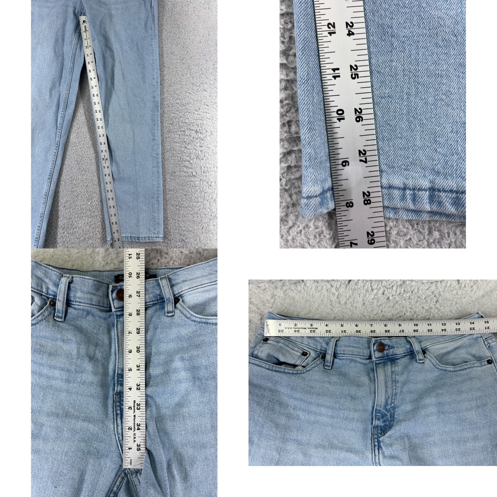 Calvin Klein Calvin Klein Jeans Women Blue Denim Straight Mid Rise 30 Jeans Pants 5-Pocket Regular Stretch Light Wash Vintage No Size 30" / US 8 / IT 44 - 8 Thumbnail