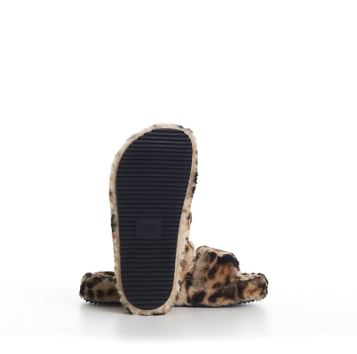 Celine Shearling Fur Slide Sandals - Leopard Pattern Size US 9.5 / IT 39.5 - 3 Thumbnail