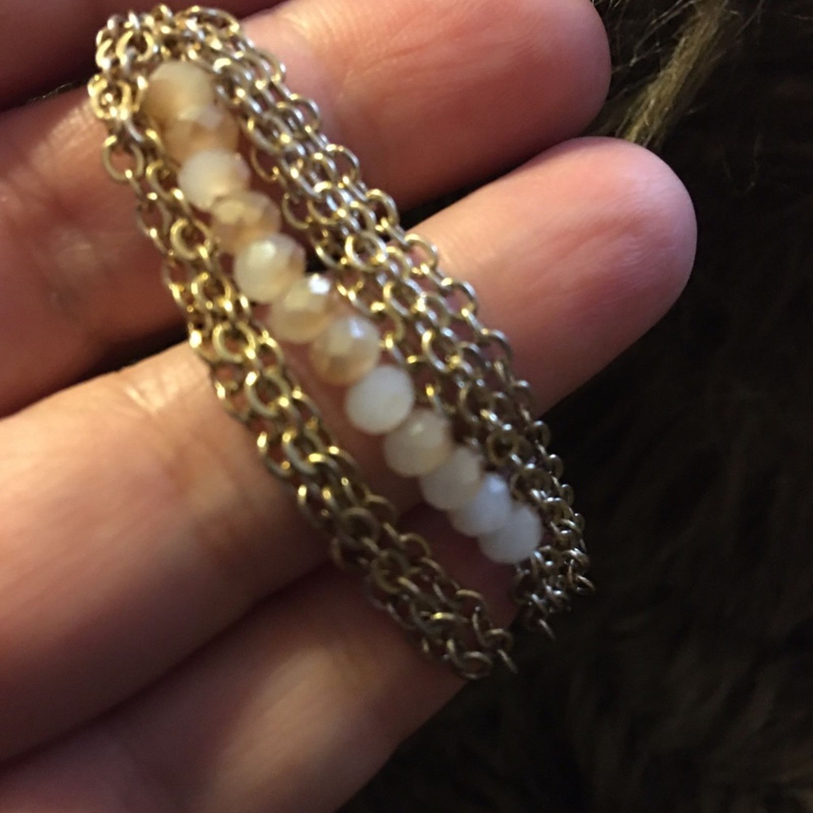Jewelry Gold tone rhinestone bar tassel chain bracelet Size ONE SIZE - 6 Thumbnail