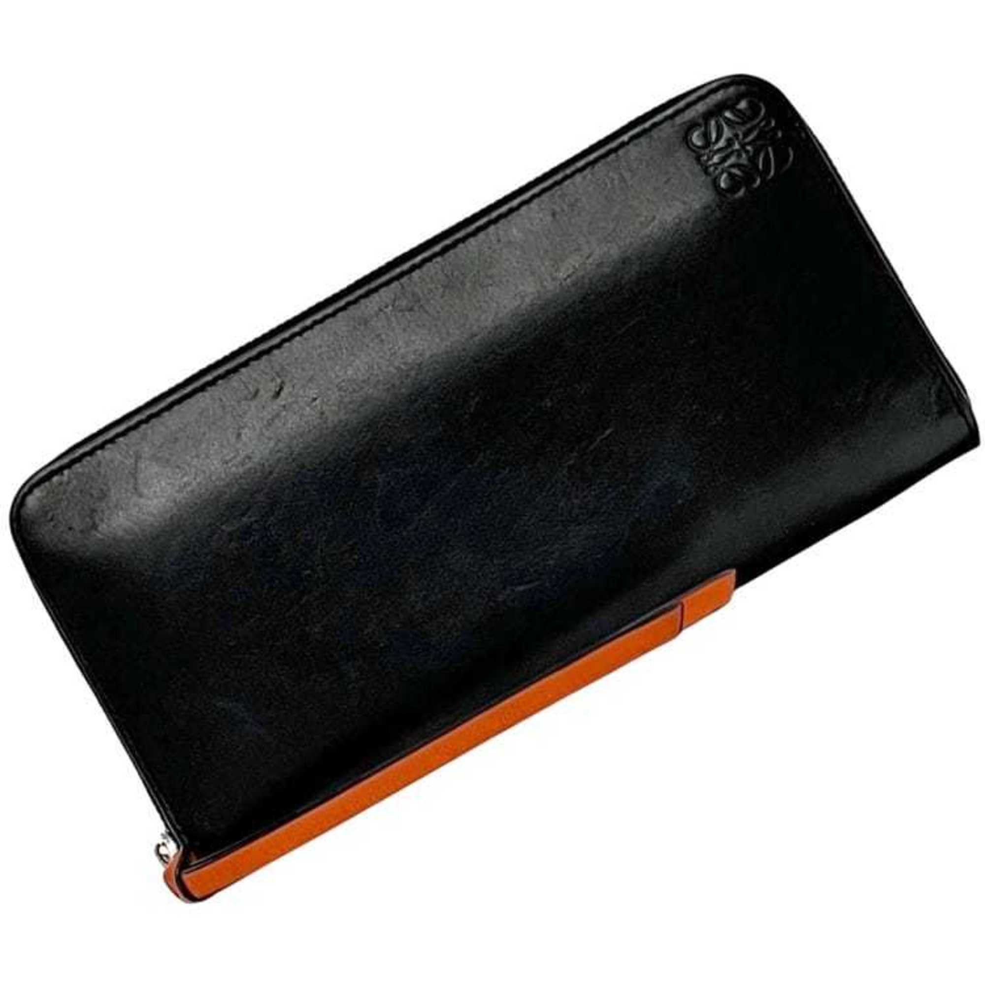 LOEWE Round Rainbow Wallet ec-24569 Black Multicolor Anagram 199.N54F13 9991 Leather 262025 Medium Color Inner Collar