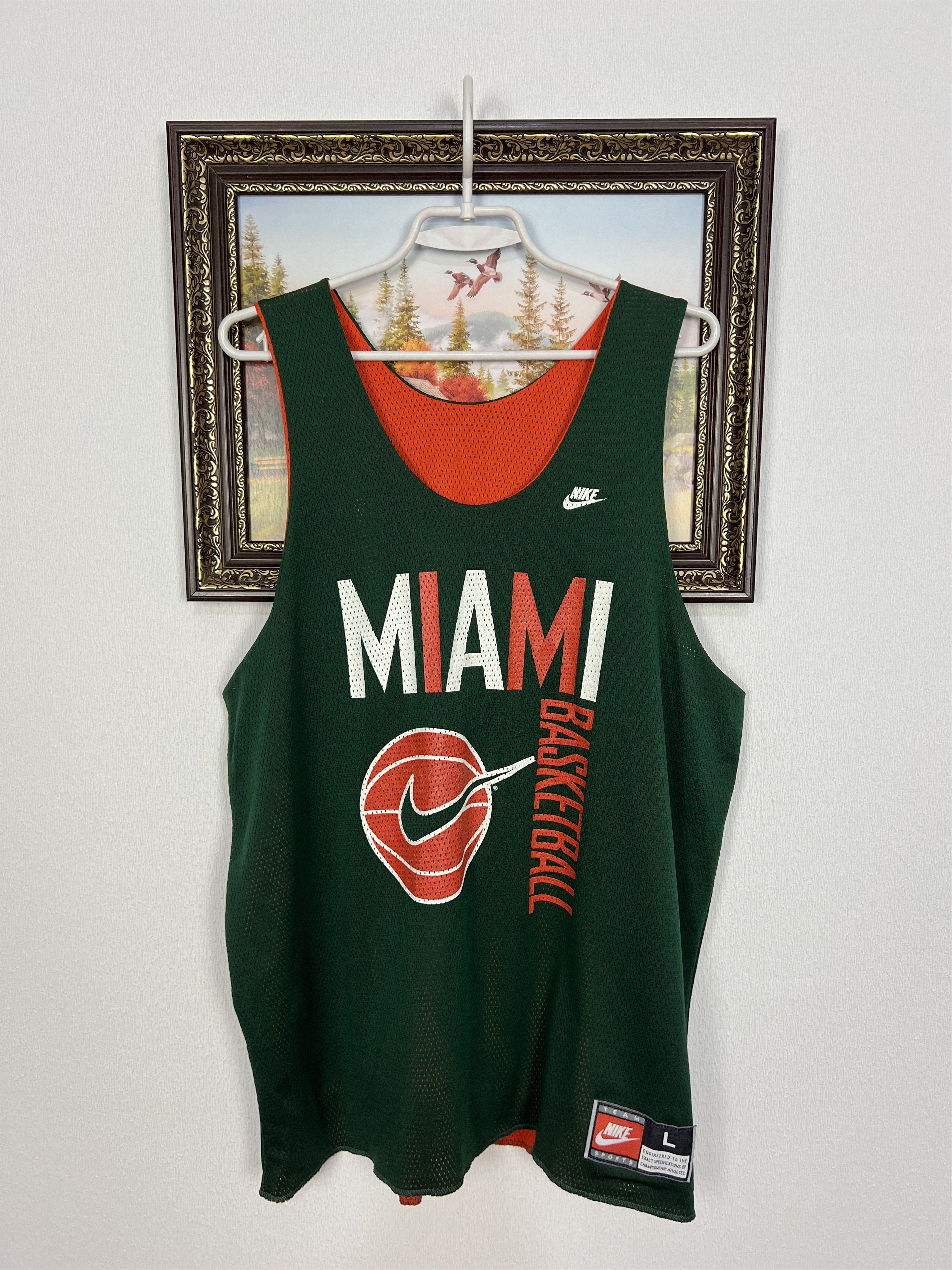 Nike Vintage 90's Miami Hurricanes Basketball Reversible Jersey Size US L / EU 52-54 / 3 - 6 Thumbnail