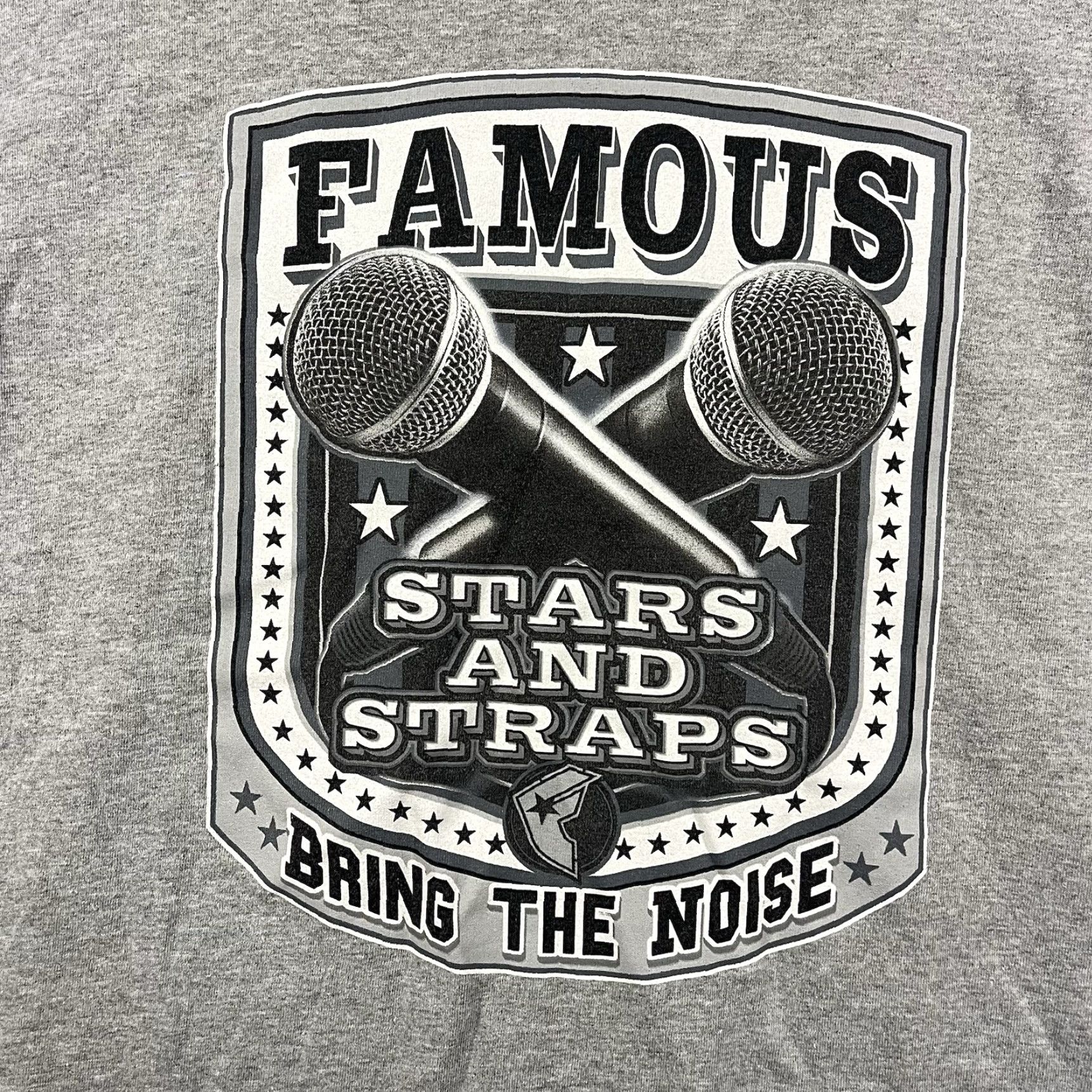 Barker VINTAGE Famous Stars & Straps T-Shirt Men 2XL Gray Graphic Print Crew Neck Short Sleeve Band Rock 90s Musi c Size US XXL / EU 58 / 5 - 2 Thumbnail