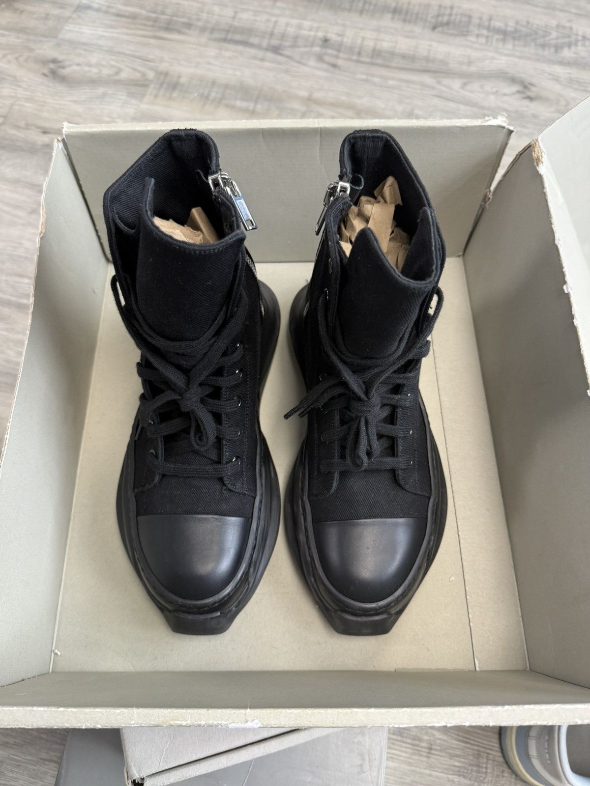 Rick Owens Rick Owens - DRKSHADOW Abstract High Top Sneakers (Canvas) Size US 8 / EU 41 - 2 Thumbnail