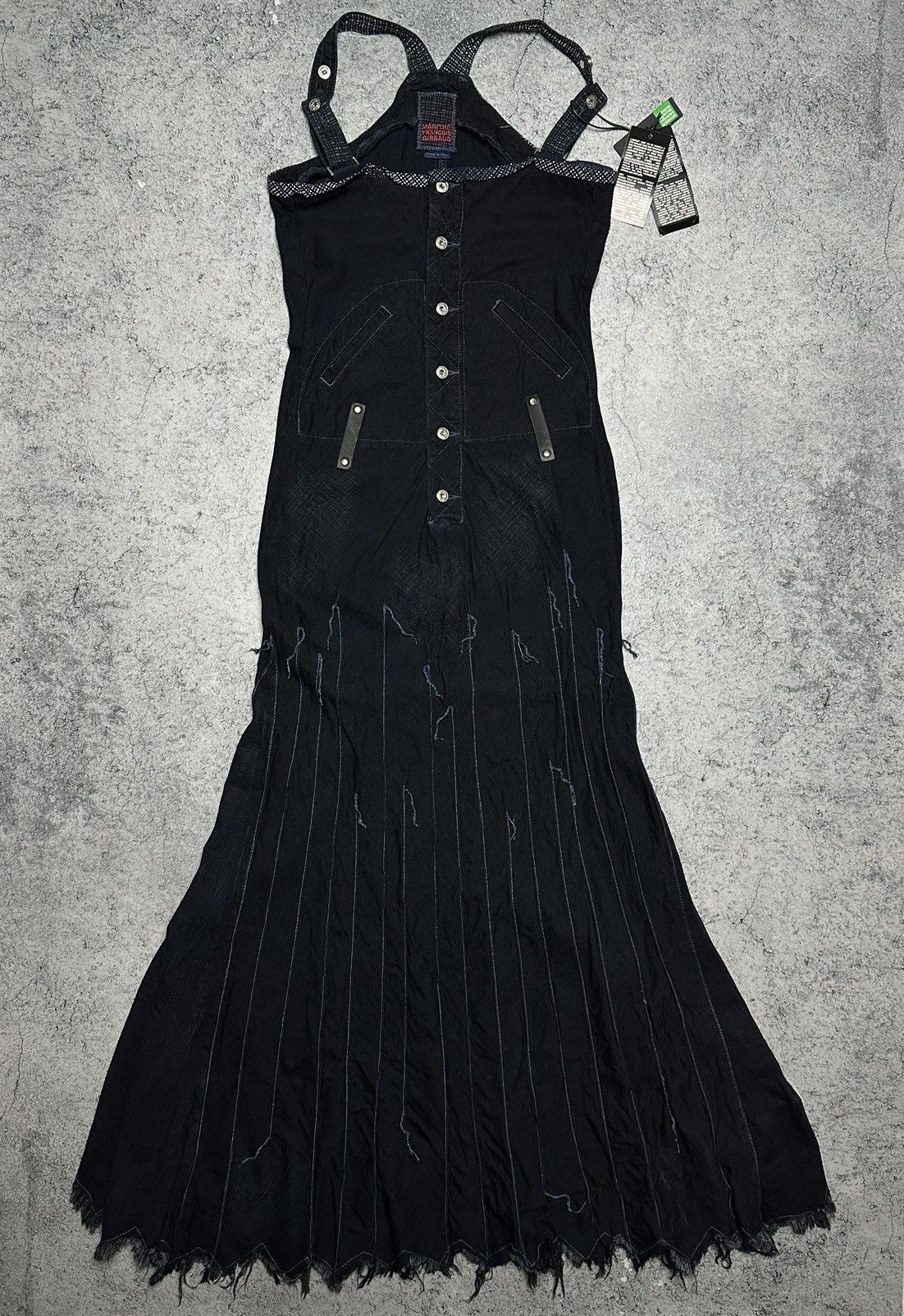 image of Italian Designers x Marithe Francois Girbaud NWT Marithe Francois Girbaud Denim Long Dress in Navy 