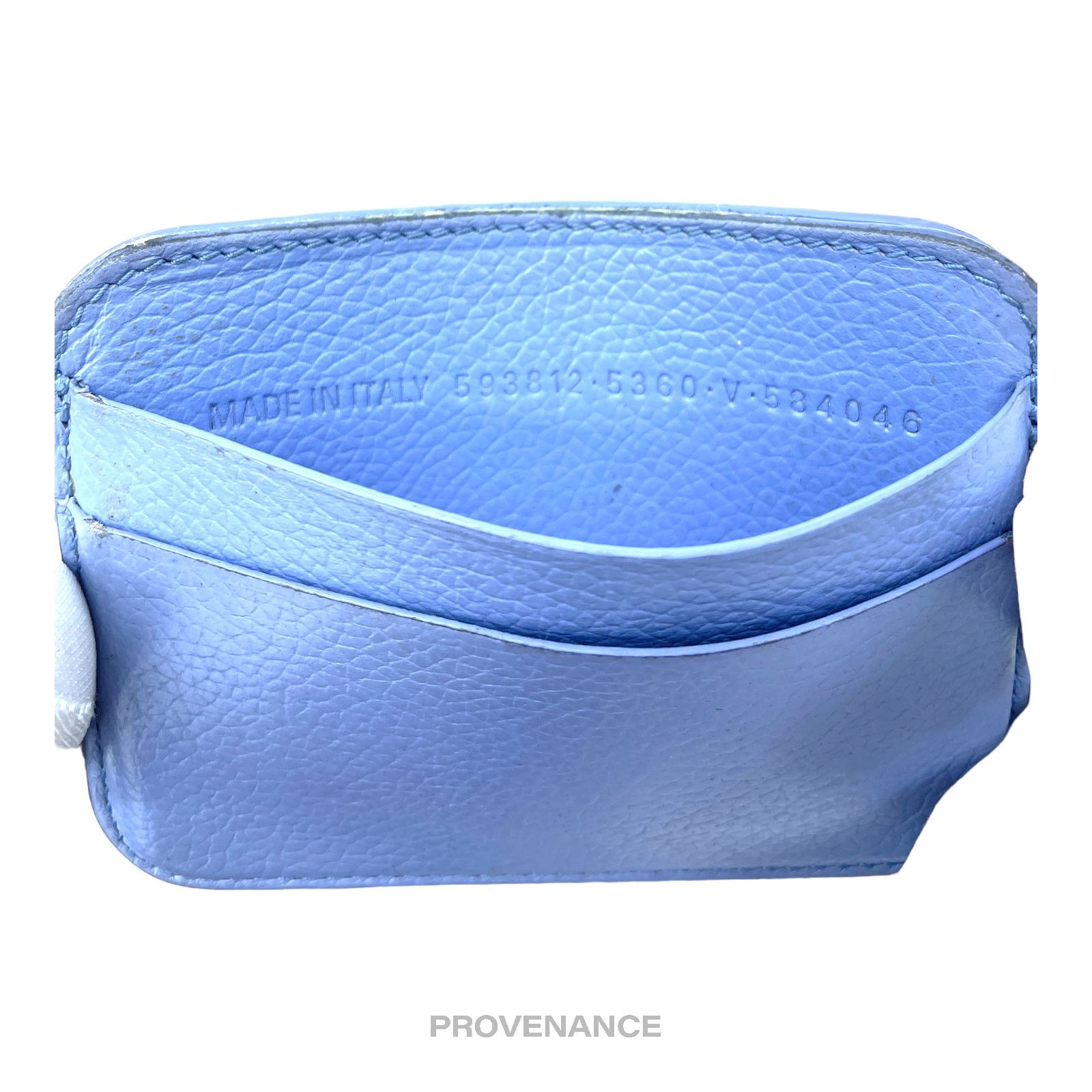 Balenciaga 🔴 Balenciaga Logo Card Holder Wallet - Powder Blue Leather Size ONE SIZE - 7 Thumbnail