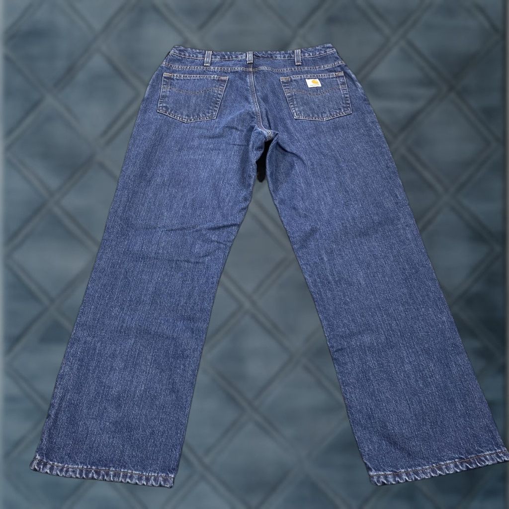 Carhartt Carhartt Jeans Mens 36x30 Blue Relaxed Straight Leg Flannel Lined Insulated Denim Workwear Winter Mens Size US 36 / EU 52 - 1 Thumbnail