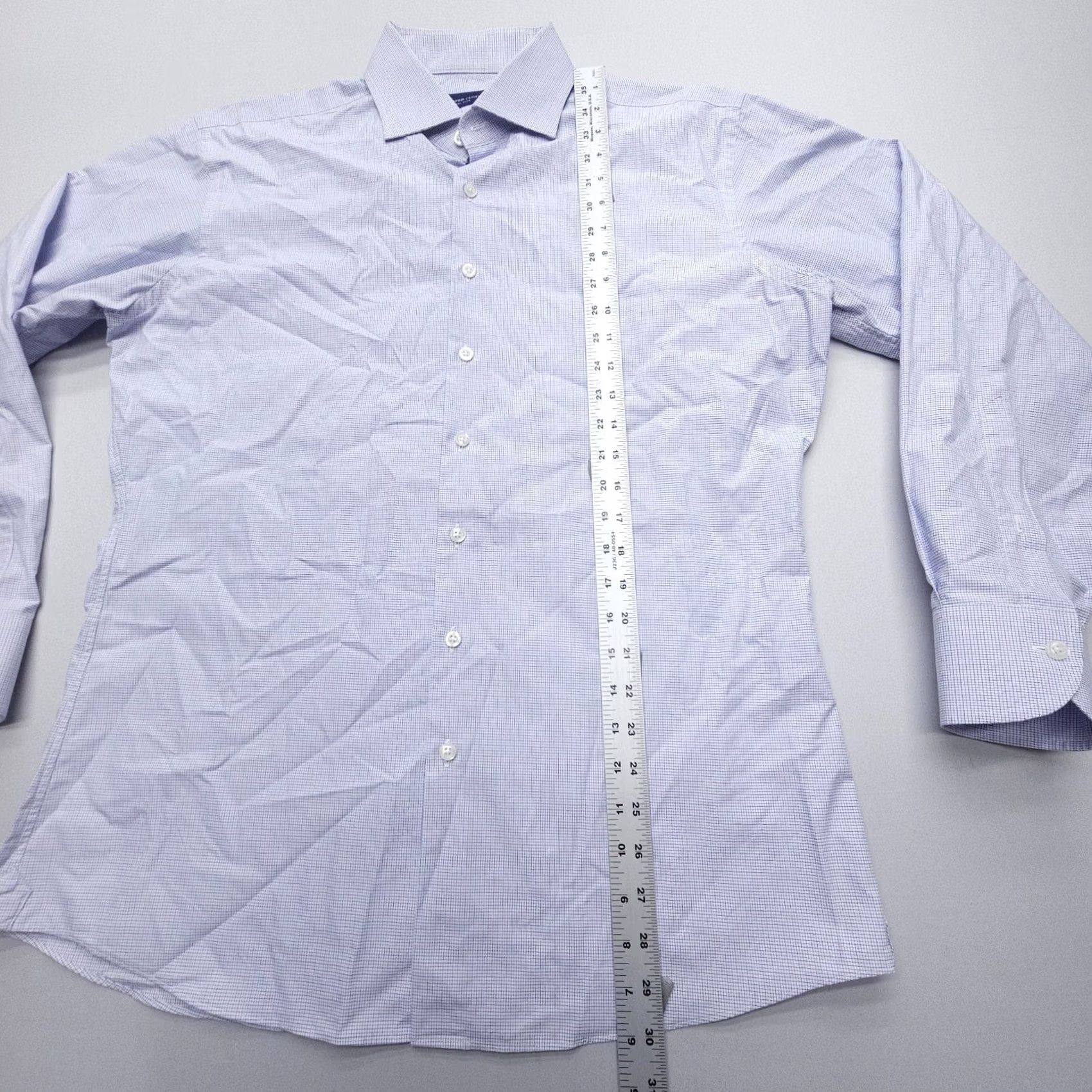 Proper Cloth Proper Cloth Dress Shirt Mens XL Blue Check 100% Cotton Formal Business Size 46R - 6 Thumbnail