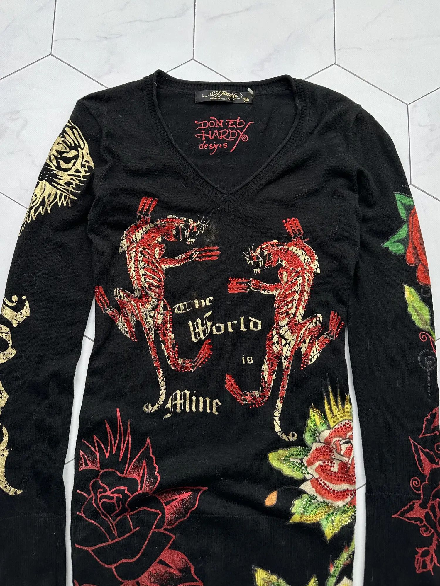 Ed Hardy Ed Hardy Vintage Mini Dress (B98) Size XS / US 0-2 / IT 36-38 - 2 Thumbnail
