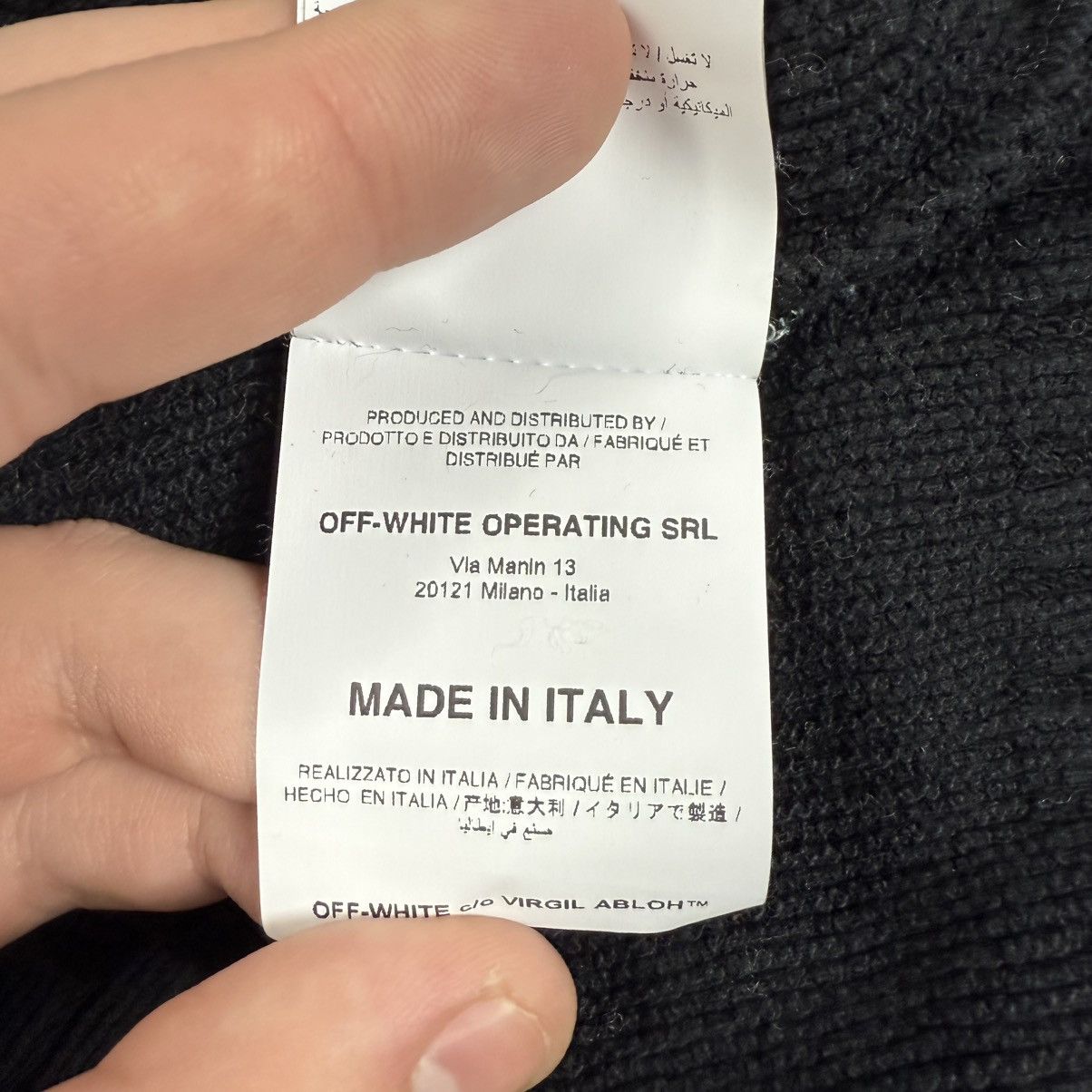 Off-White OFF-WHITE Distressed Logo Intarsia Wool Sweater Size US M / EU 48-50 / 2 - 6 Thumbnail