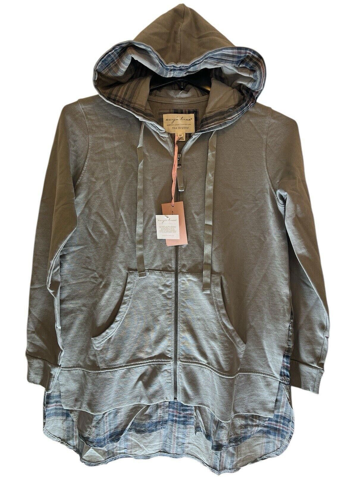 Designer Evy's Tree The Bryony Gray Plaid Hooded Zip Up Jacket Size M / US 6-8 / IT 42-44 - 1 Thumbnail
