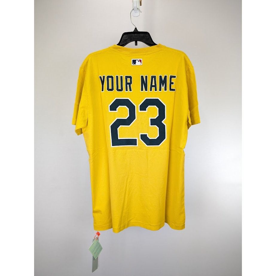 Off-White o1rshd1 MLB- Oakland Athletics Short Sleeve T-Shirt Yellow Size US XL / EU 56 / 4 - 13 Thumbnail