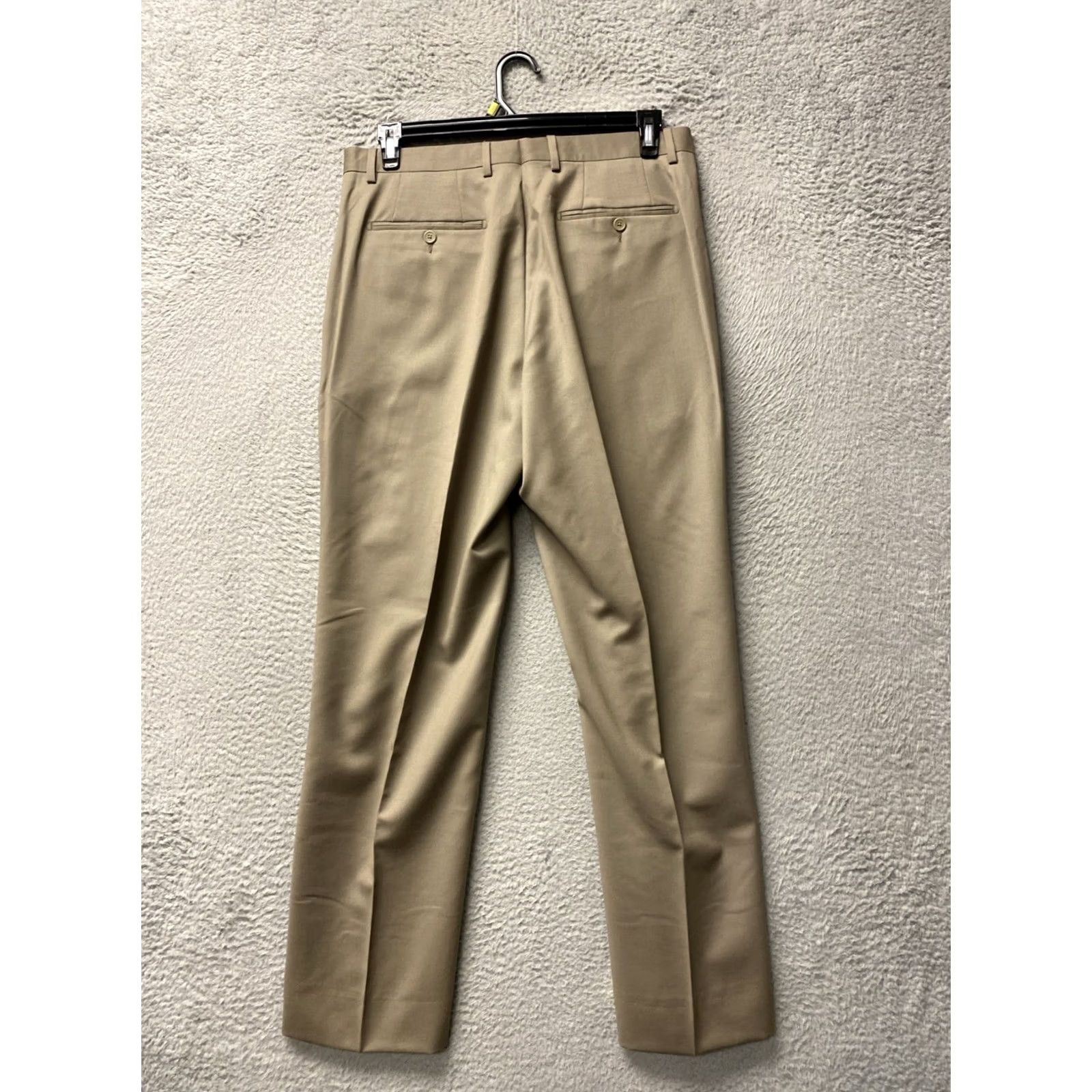 Vintage Pazoni Men's Dress Pants 33 x 32 Dark Ginger Wool Straight Front Pockets Men Formal Business Italy 100% Wool, Dark Ginger, 33 x 32, Sl as h Pocke ts Size US 33 - 6 Thumbnail