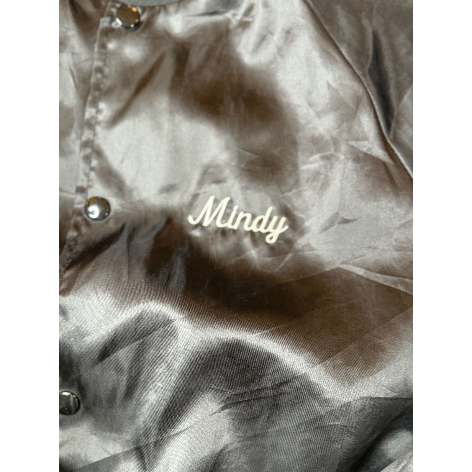 Vintage Vintage Cardinal Satin Jacket Embroidered "Mindy" Softball Size US XL / EU 56 / 4 - 3 Thumbnail