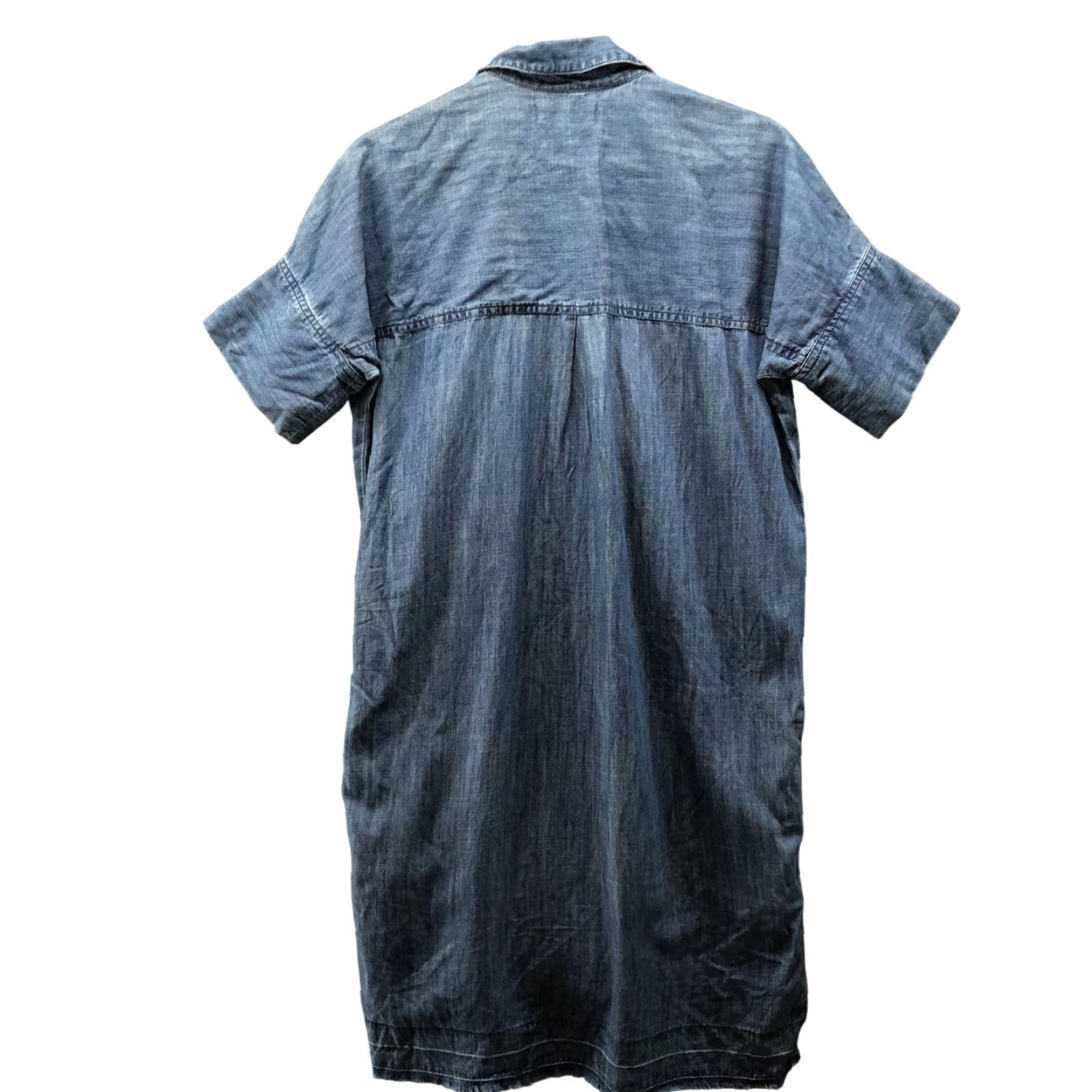 Madewell Madewell Chambray Shirt Dress Womens XS Blue Short Sleeve Mini Lyocell Cotton Dress Shirt Size XS / US 0-2 / IT 36-38 - 2 Thumbnail