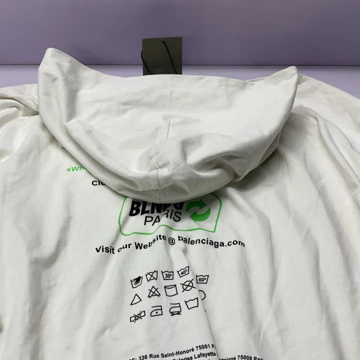 Balenciaga Balenciaga Balenciaga White Logo Print Long Sleeve Hoodie Size US S / EU 44-46 / 1 - 5 Thumbnail