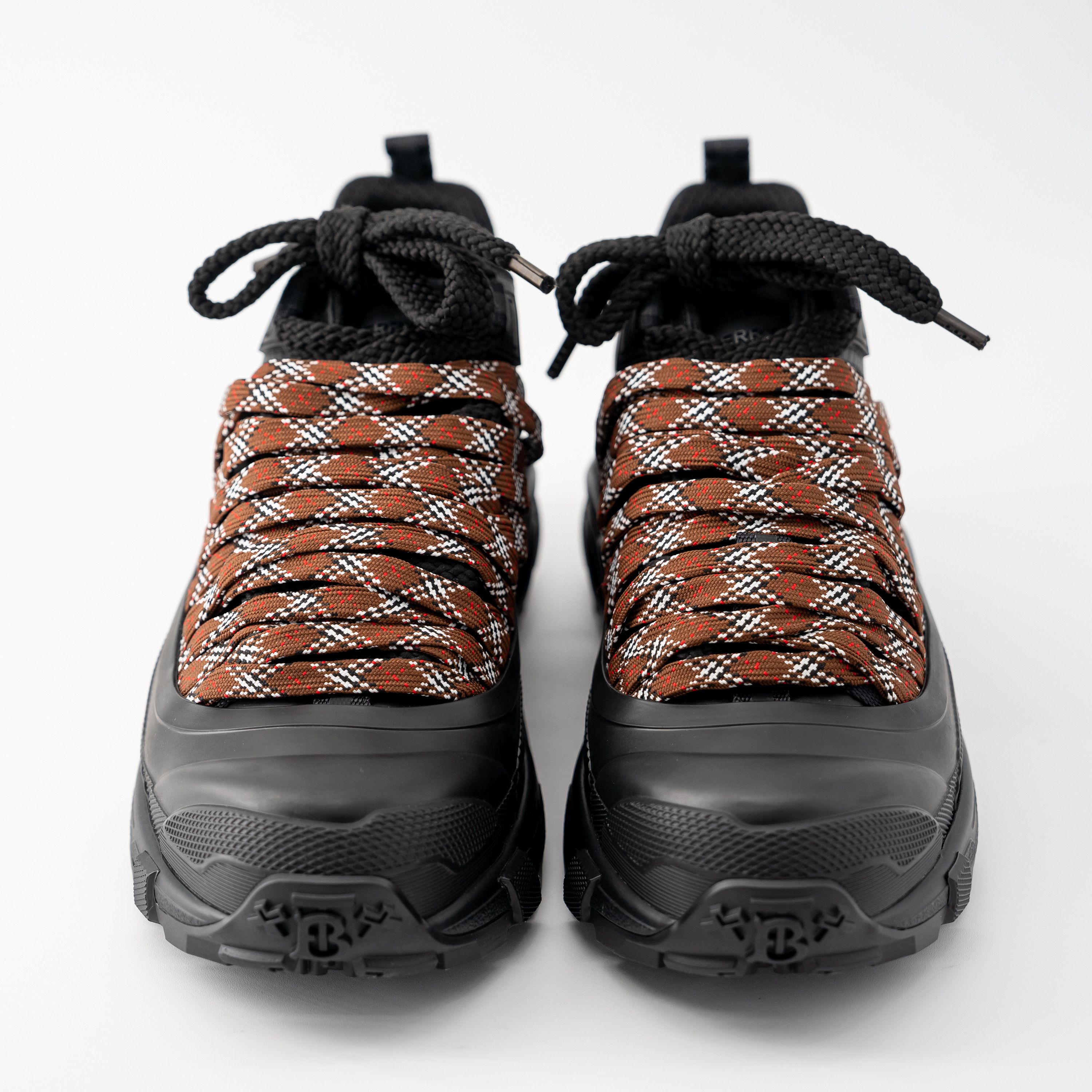 Burberry Burberry Arthur Lace Black Brown Sneakers Leather Big Laces Size US 11 / EU 44 - 2 Thumbnail