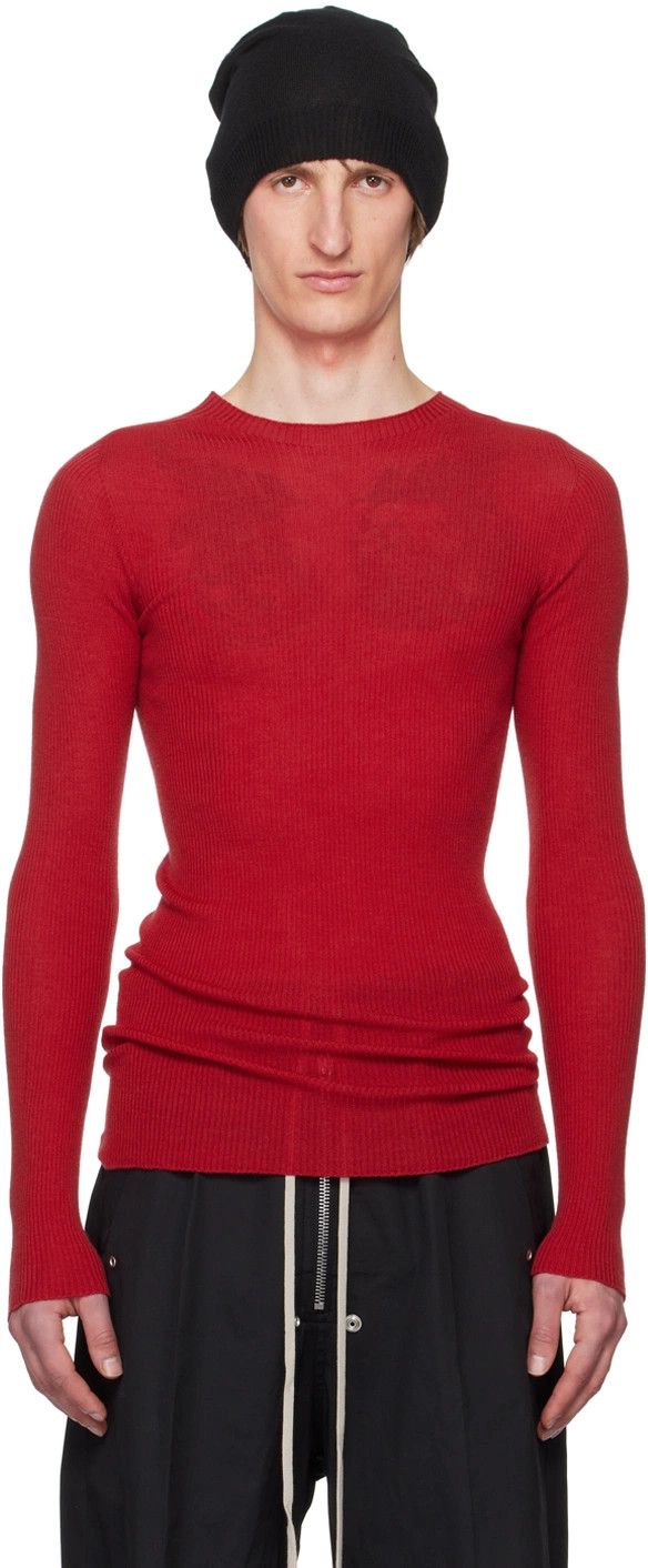 Rick Owens o1y0325 Cashmere Blend Sweater in Red Size US S / EU 44-46 / 1 - 1 Thumbnail