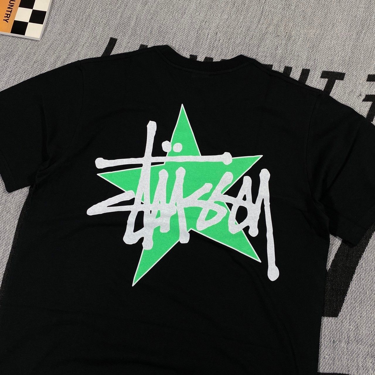 image of Stussy Green Star Tee Xlarge in Black, Men's