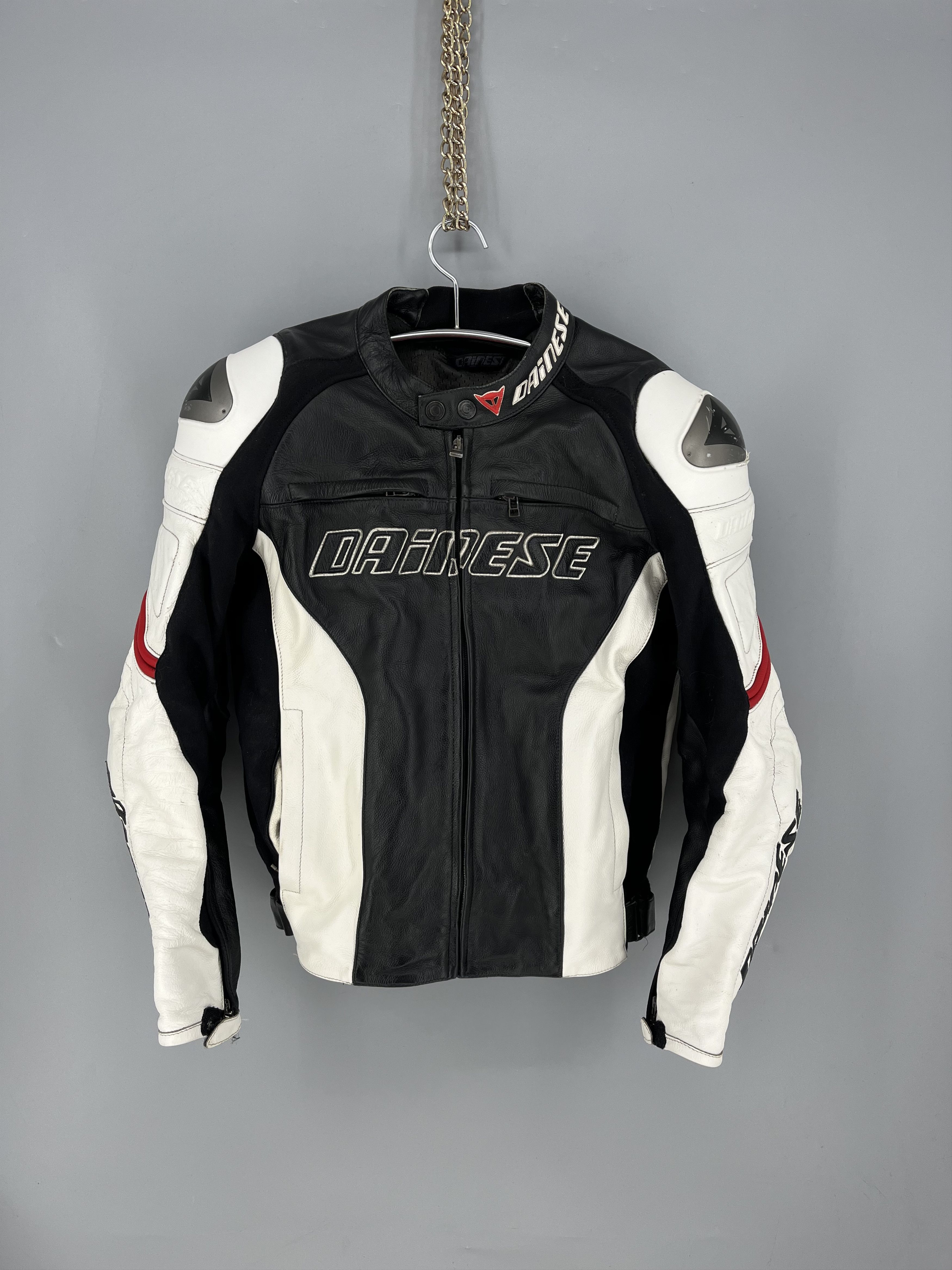 Leather Dainese Racing 3 Leather Perforated Motorcycle Jacket Size US L / EU 52-54 / 3 - 1 Thumbnail