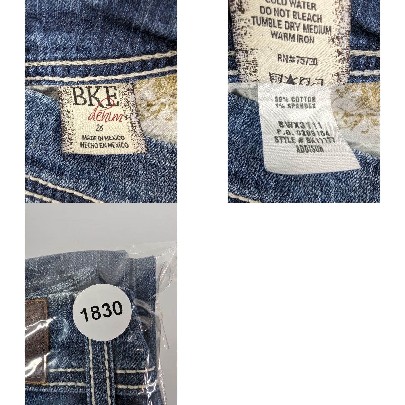 Vintage BKE Buckle Jeans Blue Addison Crop Raw Hem Low Rise Dark Wash Stretch Womens 26 Denim Regular 5-Pocket Size 26" / US 2 / IT 38 - 9 Thumbnail