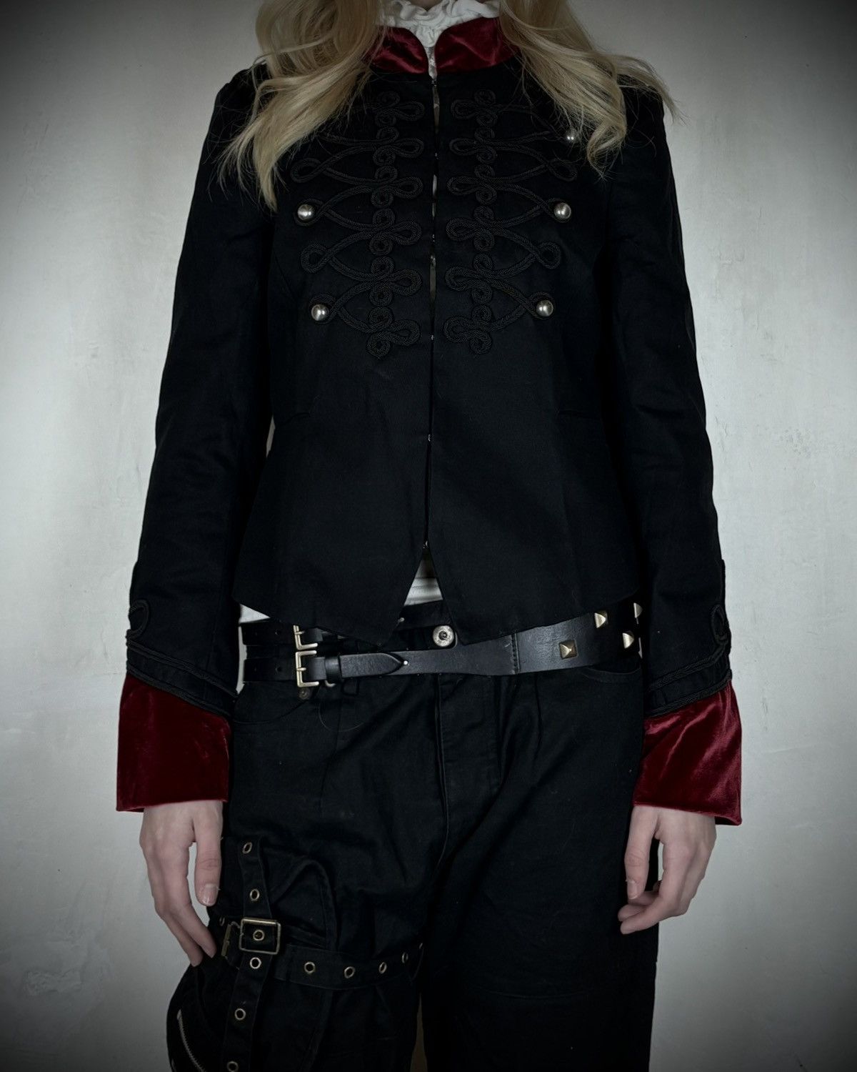 Allsaints Allsaints Avantgarde Archive Double Pyramids Leather Belt Size ONE SIZE - 12 Thumbnail