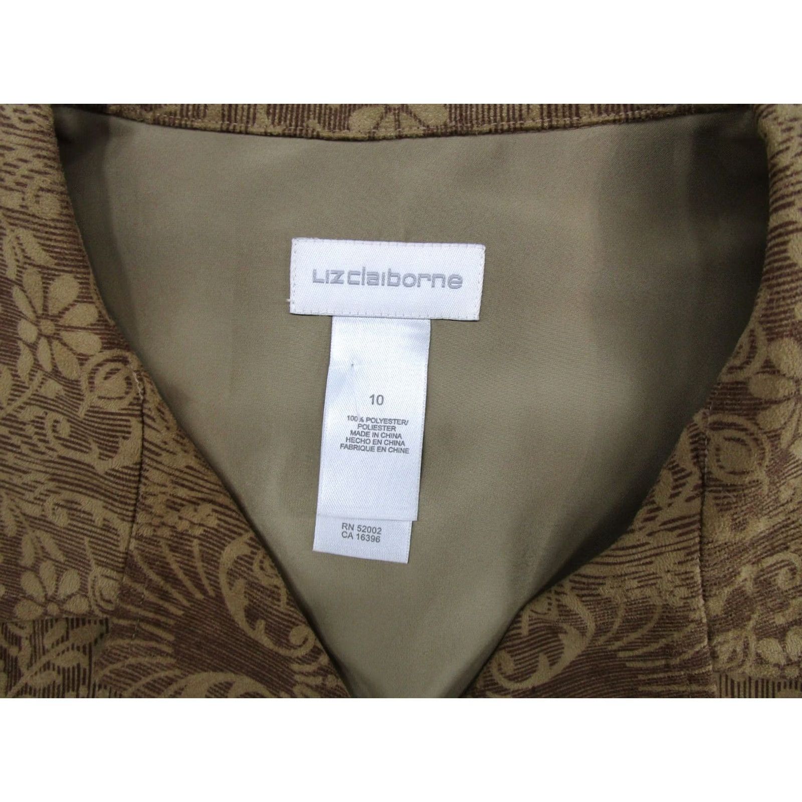 Liz Claiborne Liz Claiborne Shirt Beige Suede Like Knit Denim Vintage Snap Front Collared Size 10 Size L / US 10 / IT 46 - 2 Thumbnail