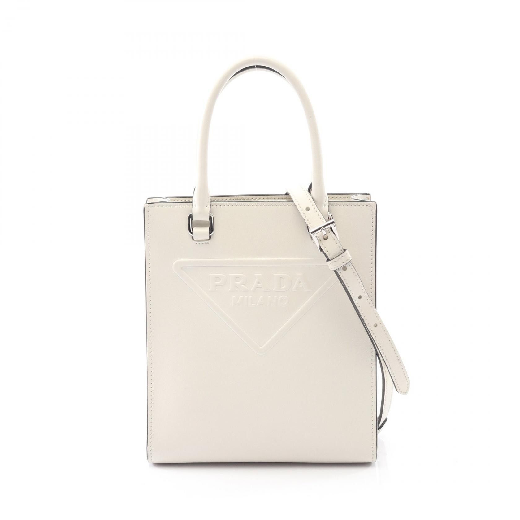 Prada Prada Prada Emboss Logo Leather Handbag Leather Handbag 1BA333 DUTY FREE for USA Size ONE SIZE - 1 Thumbnail