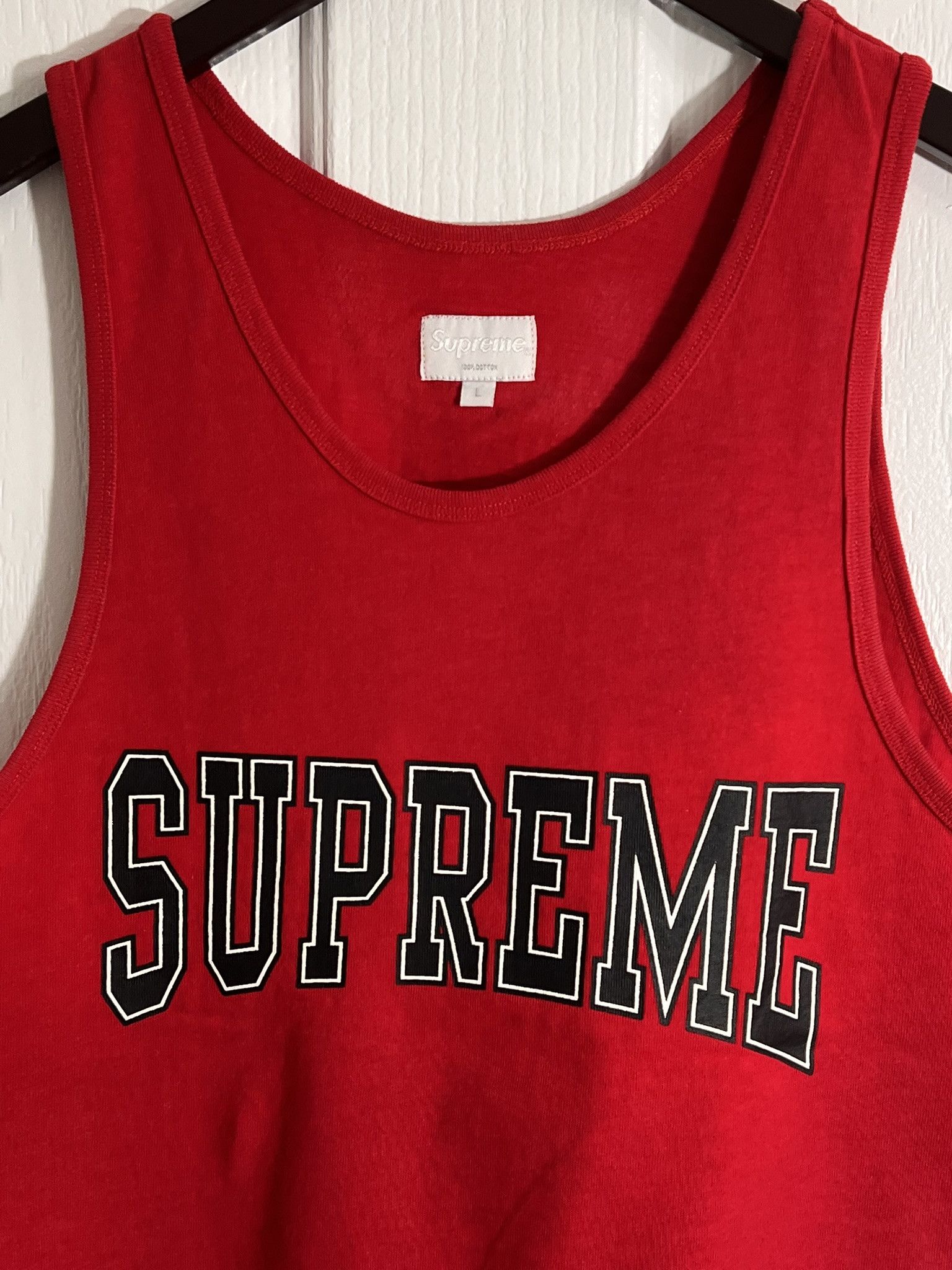 Supreme SUPREME Collegiate Tank Top Sleeveless Shirt Red Large SS15 Size US L / EU 52-54 / 3 - 3 Thumbnail