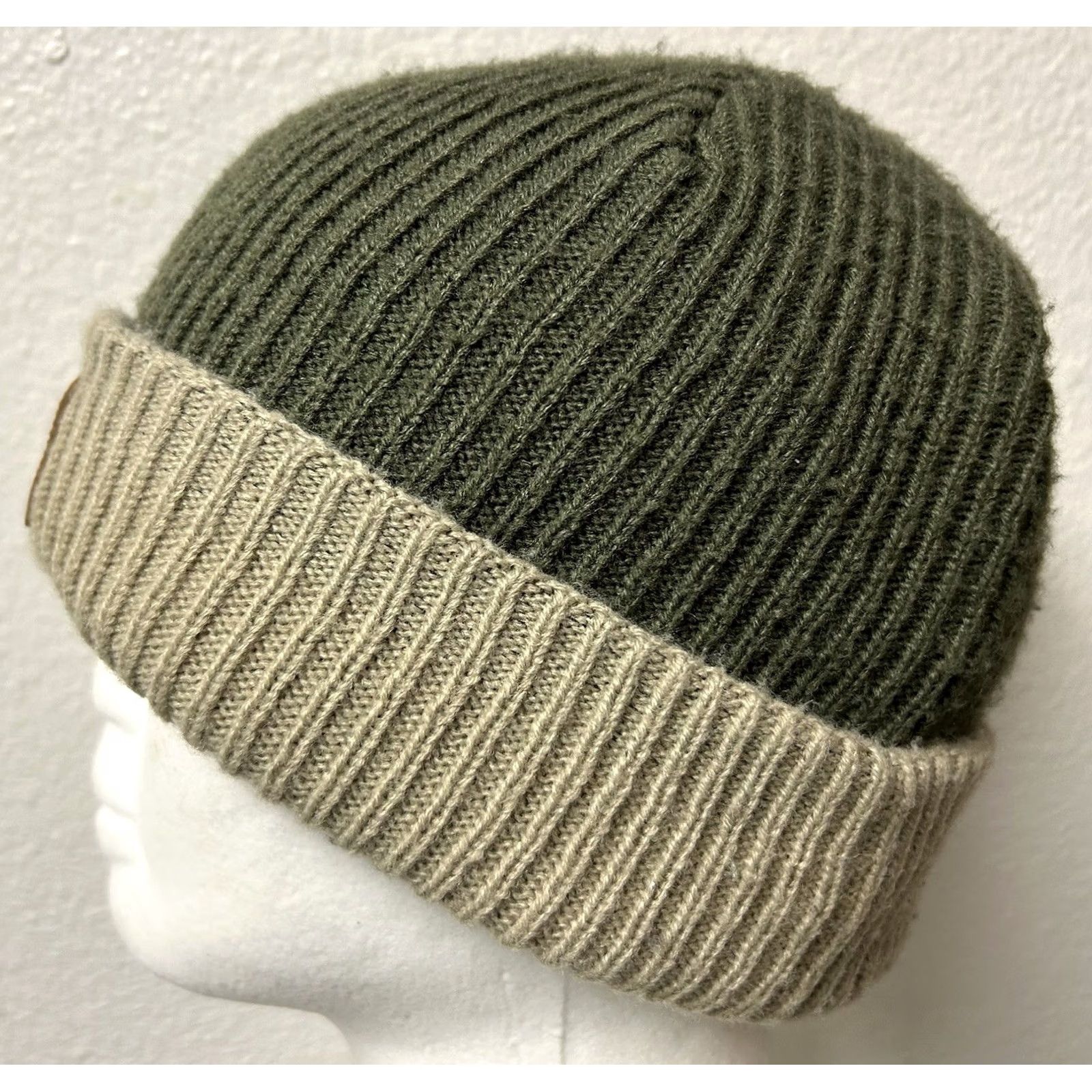 Oakley Oakley Beanie OS Adult Green/Beige Spellout Patch 90s Multicolor Winter Seasonal Mens Size ONE SIZE - 4 Thumbnail