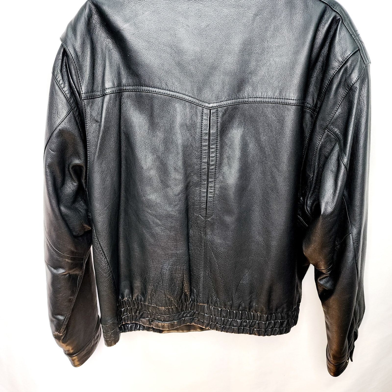 Reed Vintage Reed Men's Bomber Black Leather Jacket 90's Size US M / EU 48-50 / 2 - 16 Thumbnail