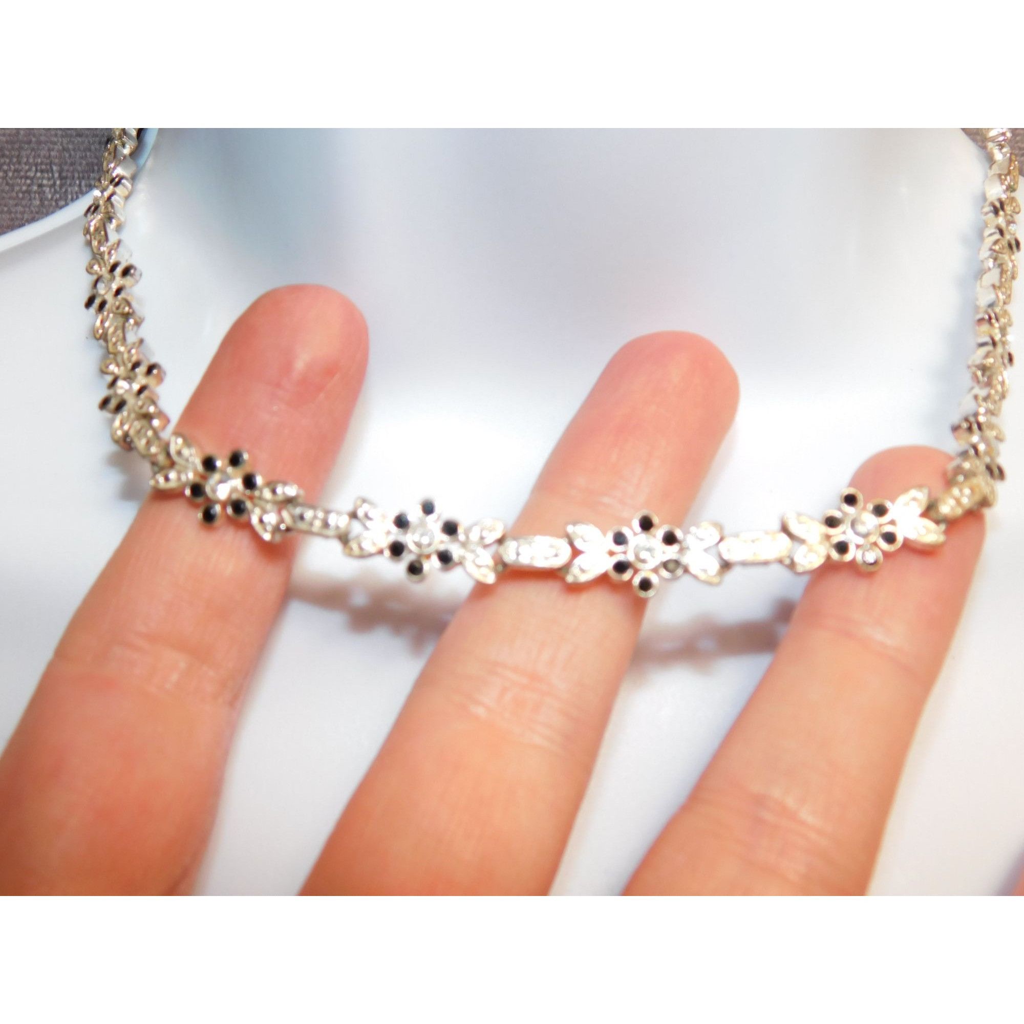 Other Floral Rhinestone Necklace Size ONE SIZE - 5 Thumbnail