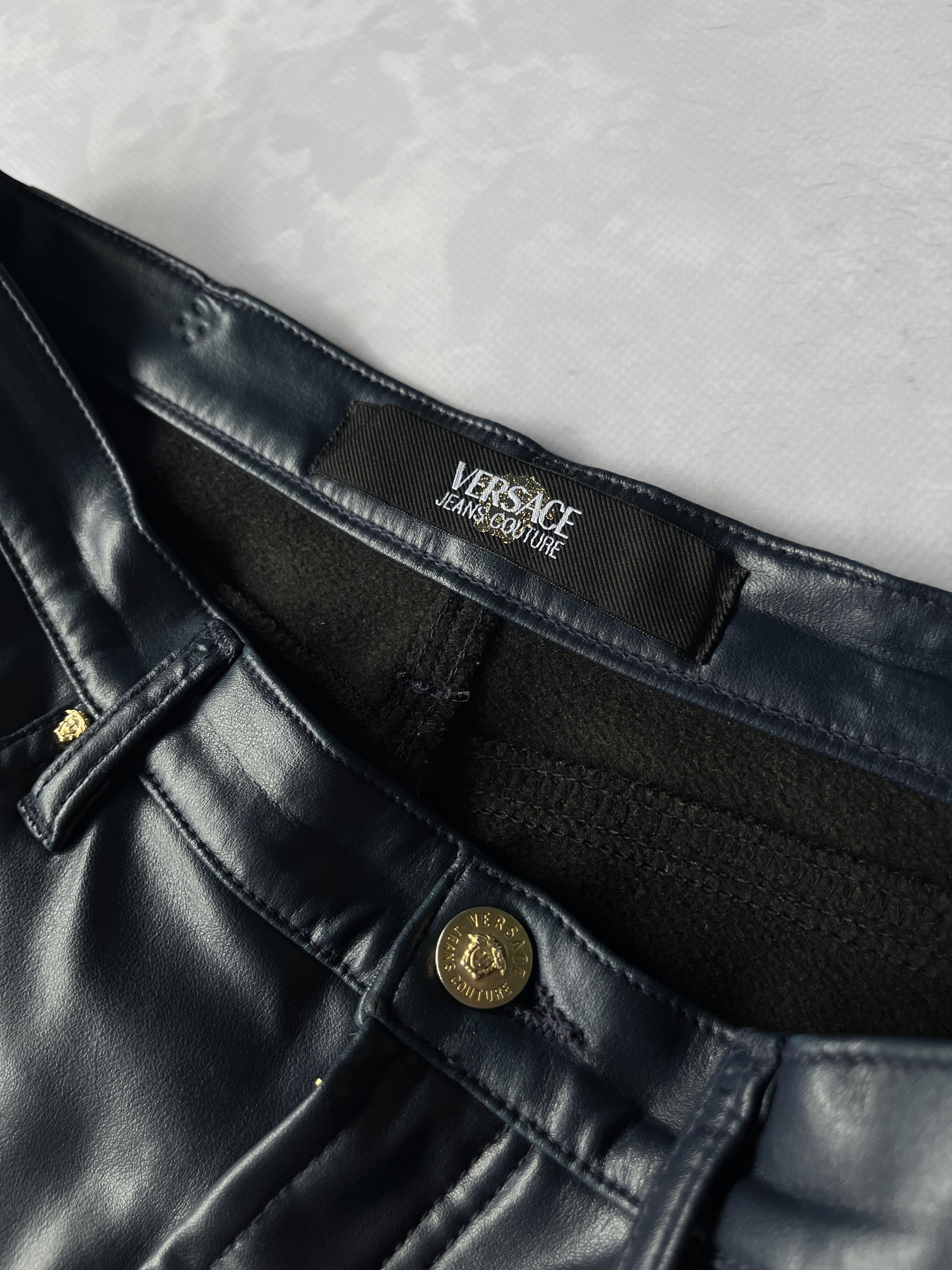 Genuine Leather × Versace × Versace Jeans Couture Vintage 00s Gianni Versace Jeans Couture Like Leather Pants Size US 32 / EU 48 - 11 Thumbnail