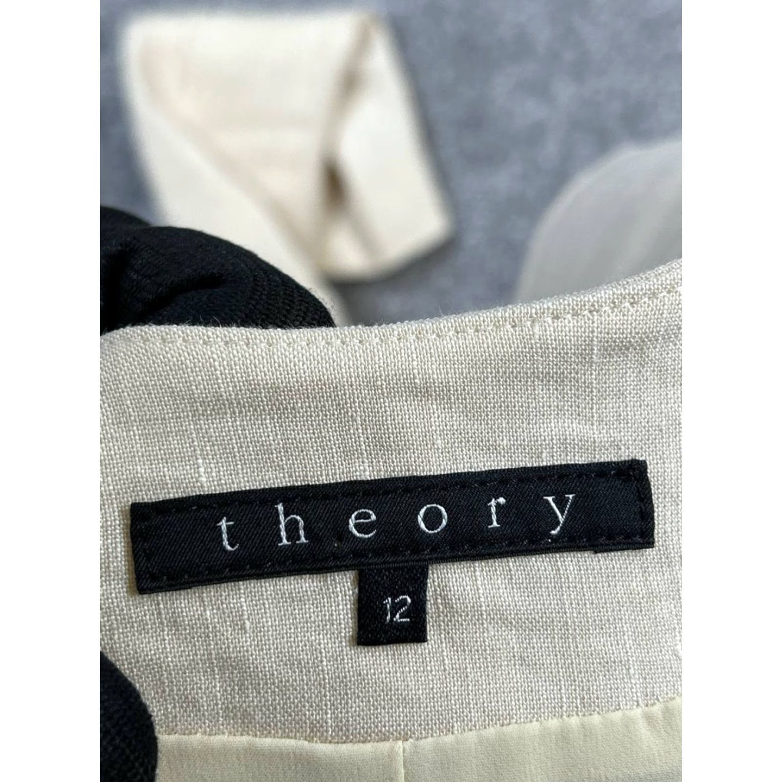 Theory Theory Jacket Womens 12 Beige Wool Blend Open Front Sports Coat Size XL / US 12-14 / IT 48-50 - 3 Thumbnail